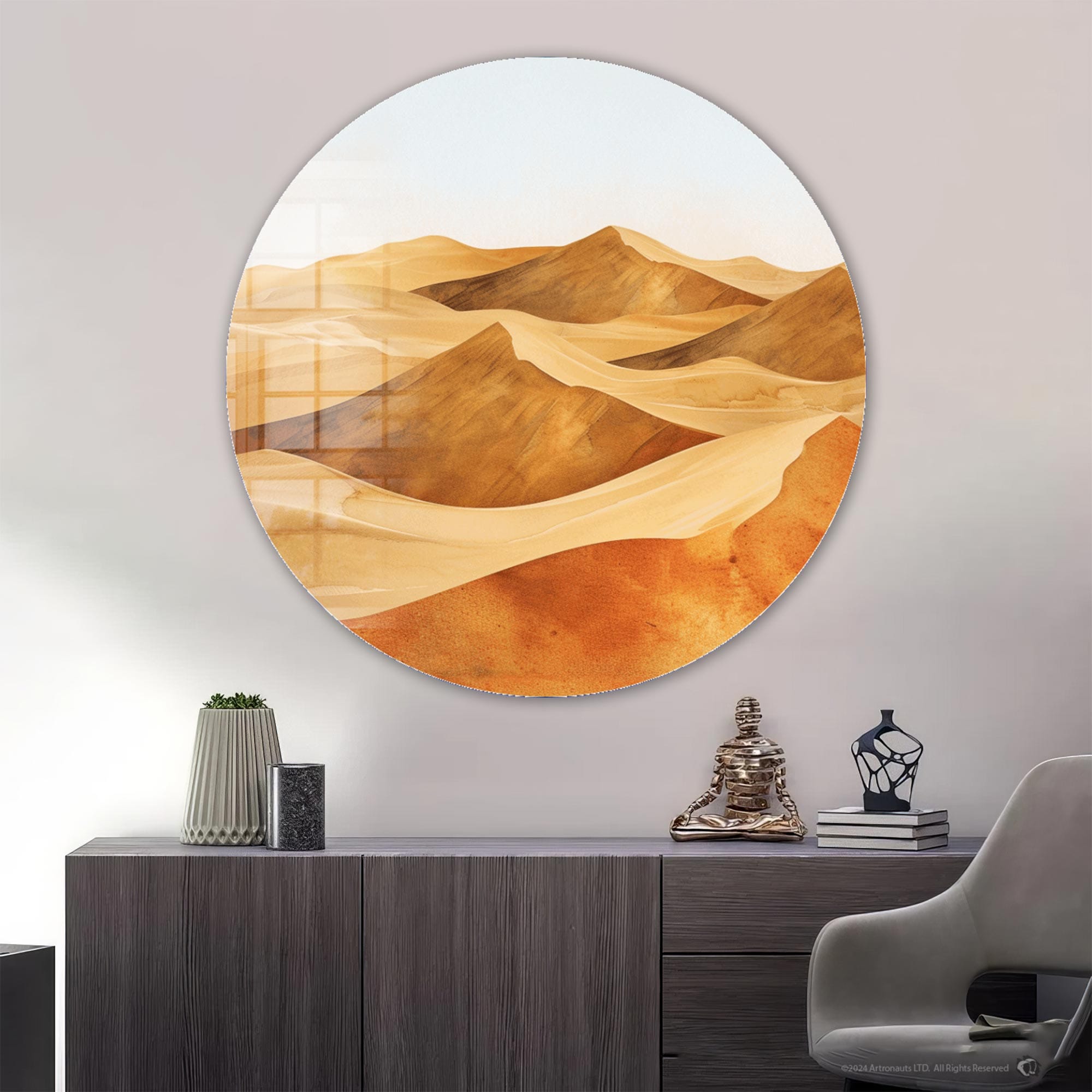 Artronauts Glass Print The Desert - Rounded Glass Wall Art