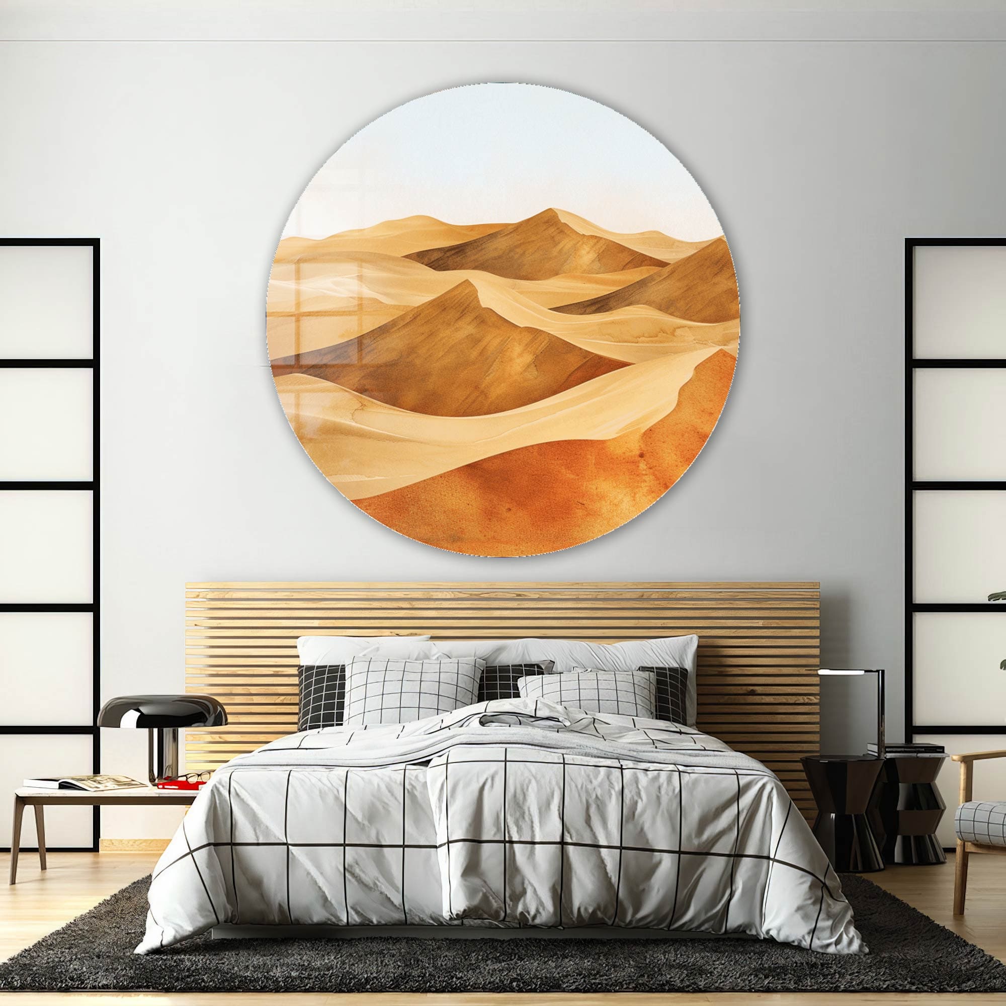 Artronauts Glass Print The Desert - Rounded Glass Wall Art