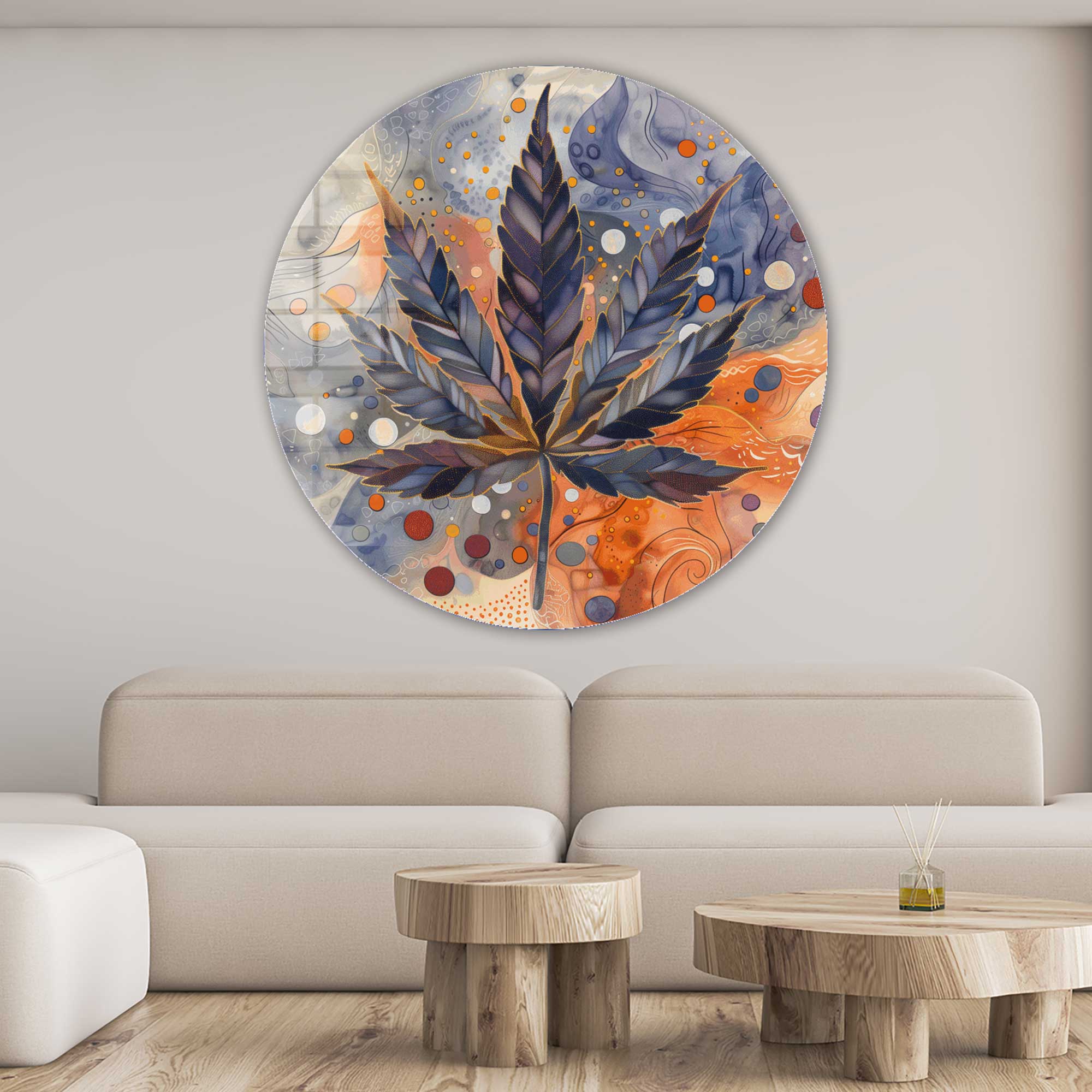 Artronauts Glass Print Leaf - Rounded Glass Wall Art