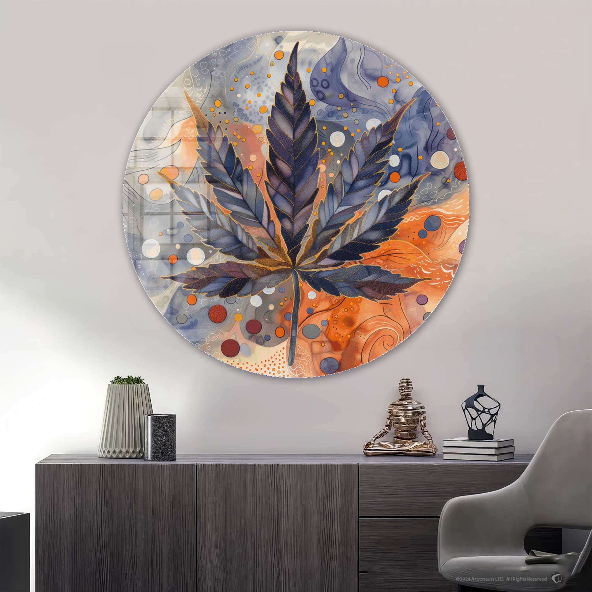 Artronauts Glass Print Leaf - Rounded Glass Wall Art