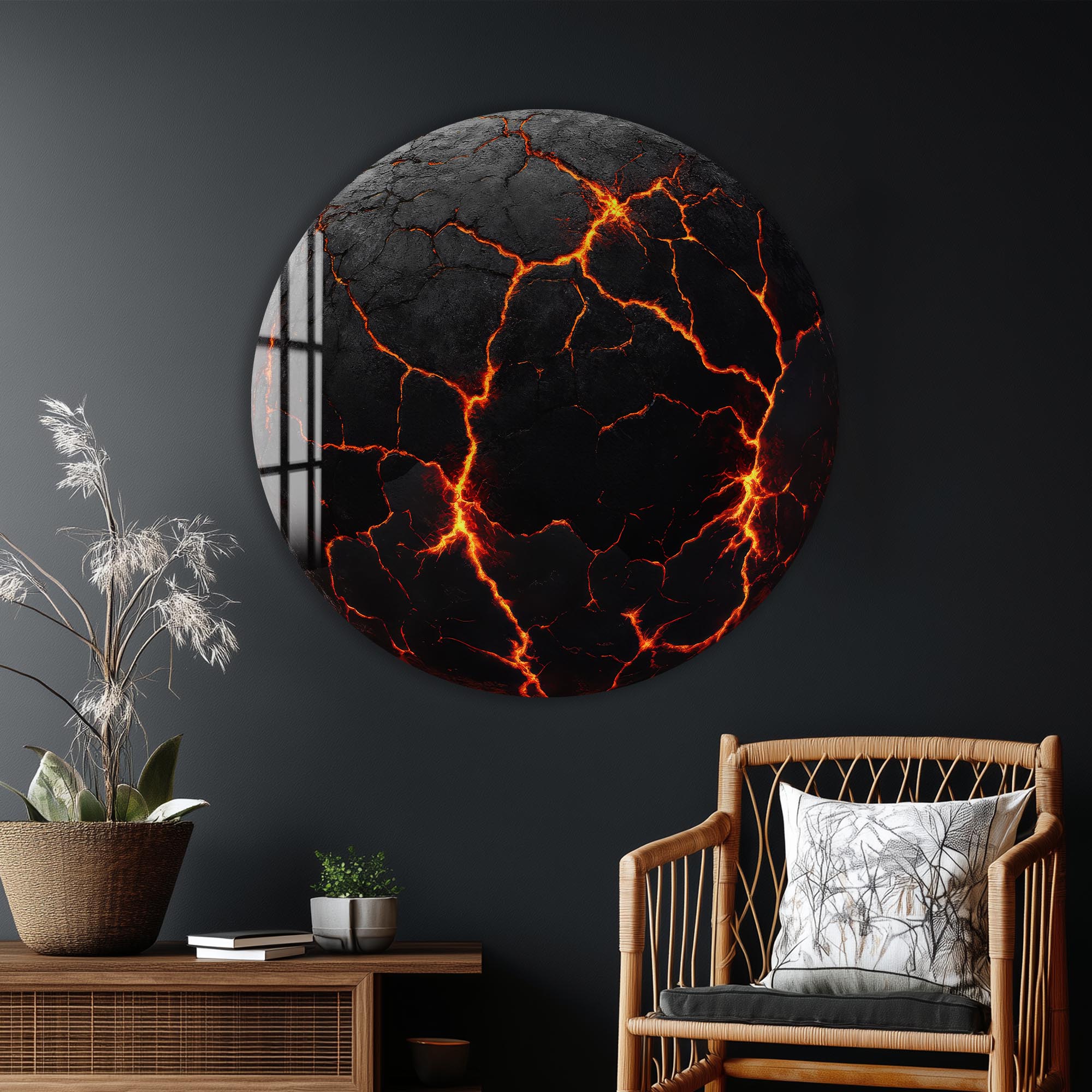 The Lava - Rounded Glass Wall Art