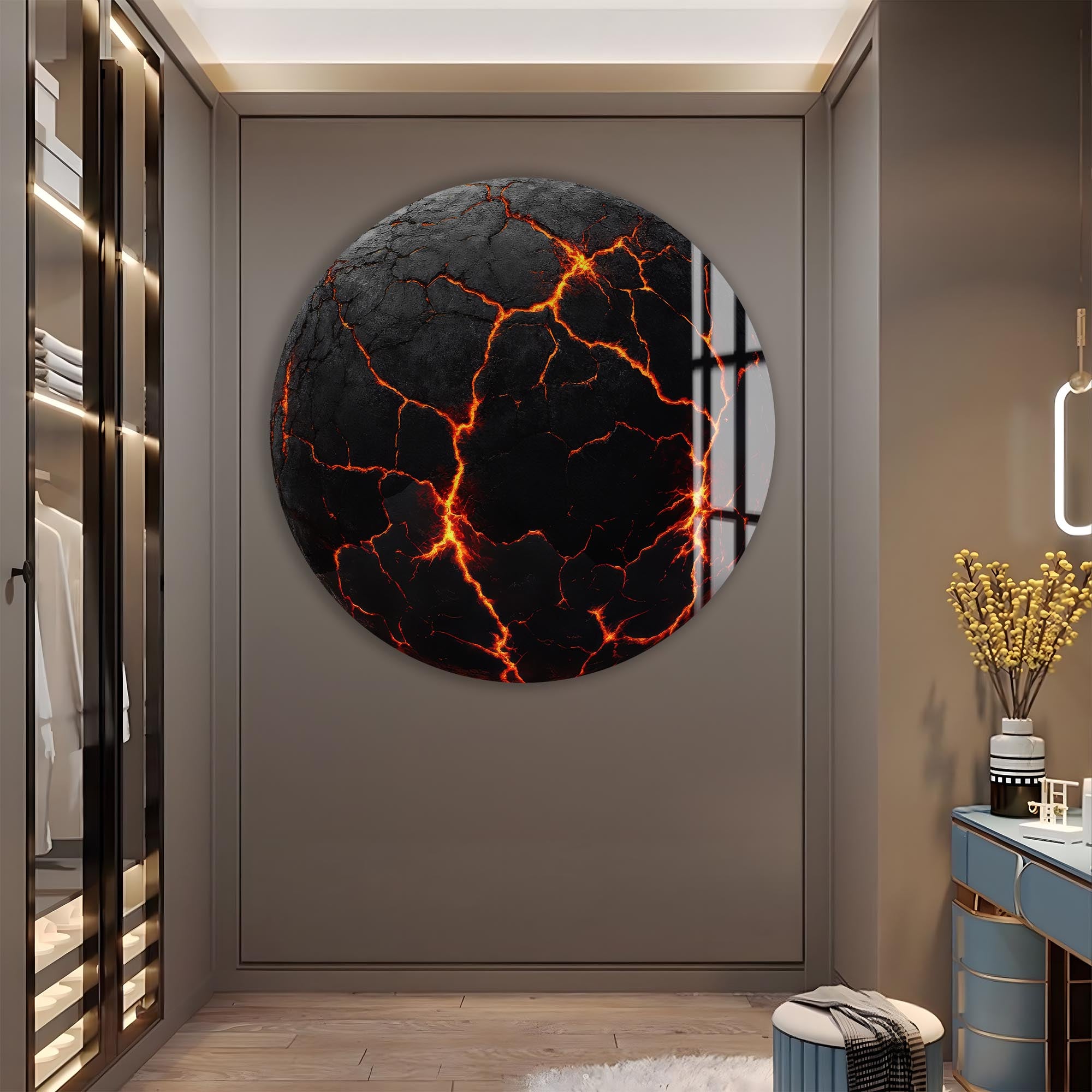 The Lava - Rounded Glass Wall Art