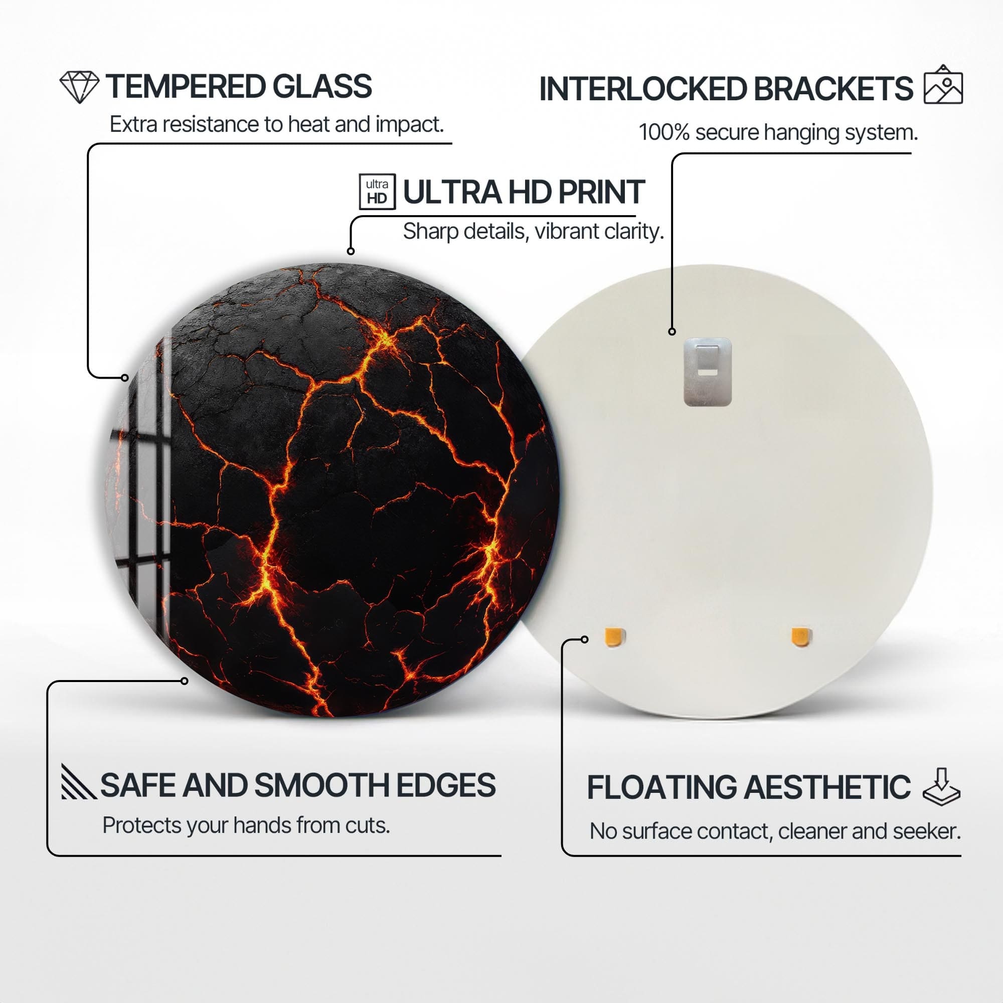 Artronauts Glass Print The Lava - Rounded Glass Wall Art