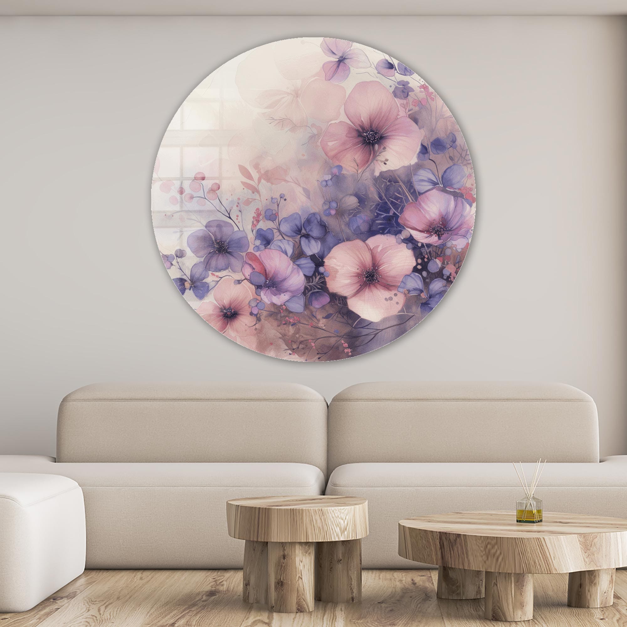 Artronauts Glass Print Whispers of Bloom - Rounded Glass Wall Art