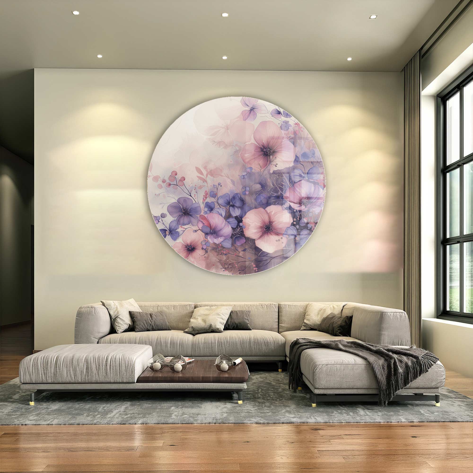 Artronauts Glass Print Whispers of Bloom - Rounded Glass Wall Art