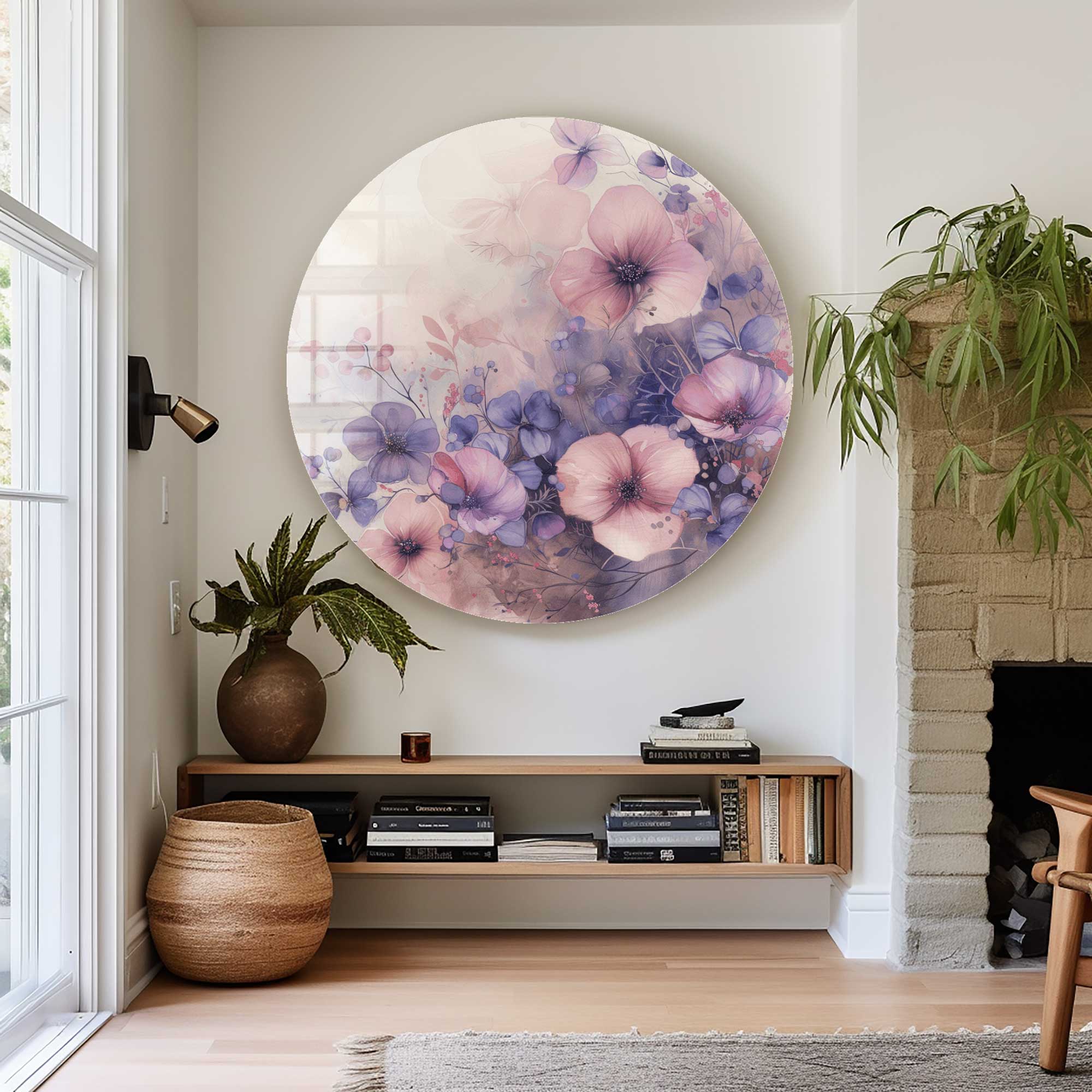 Artronauts Glass Print Whispers of Bloom - Rounded Glass Wall Art