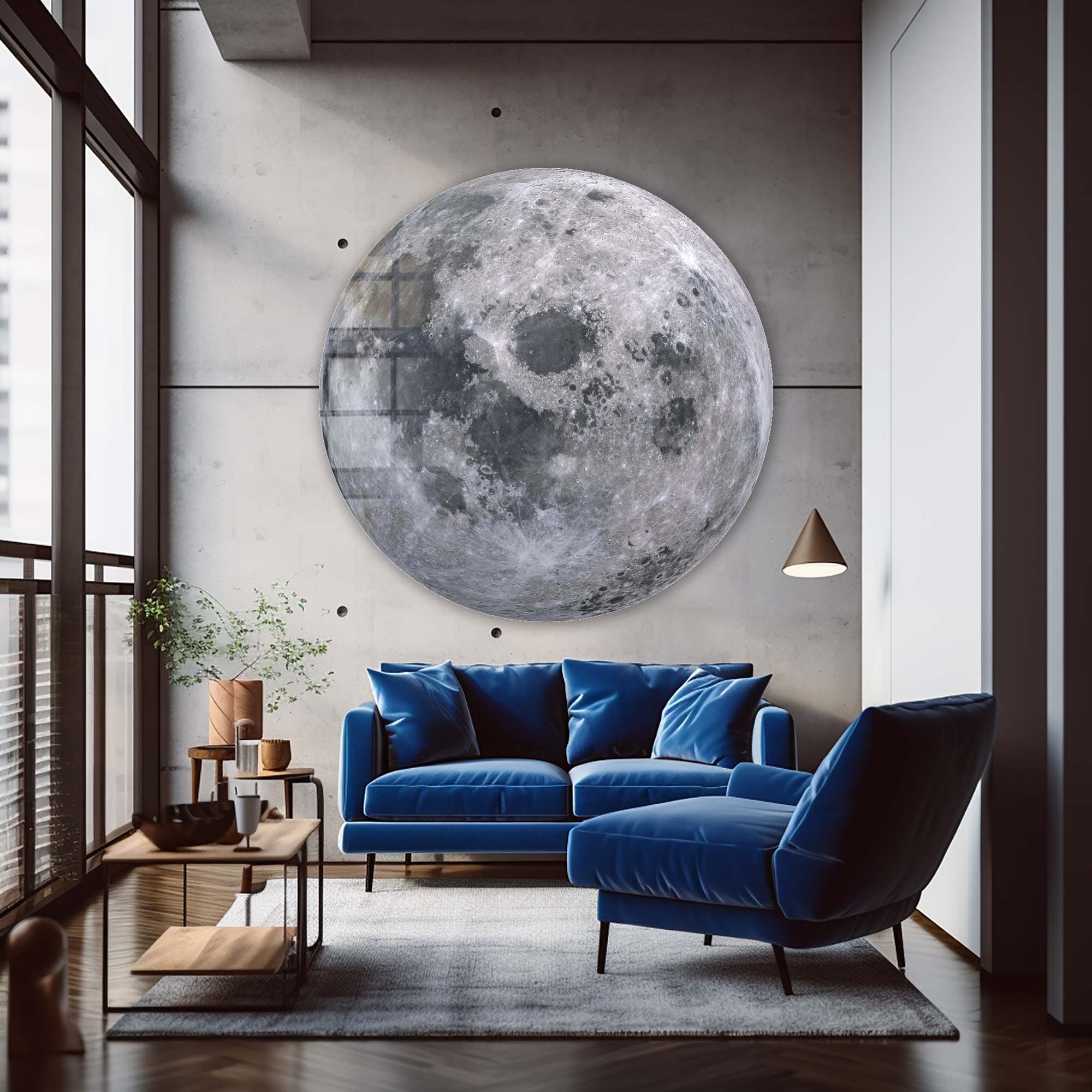 Artronauts Glass Print The Moon - Rounded Glass Wall Art