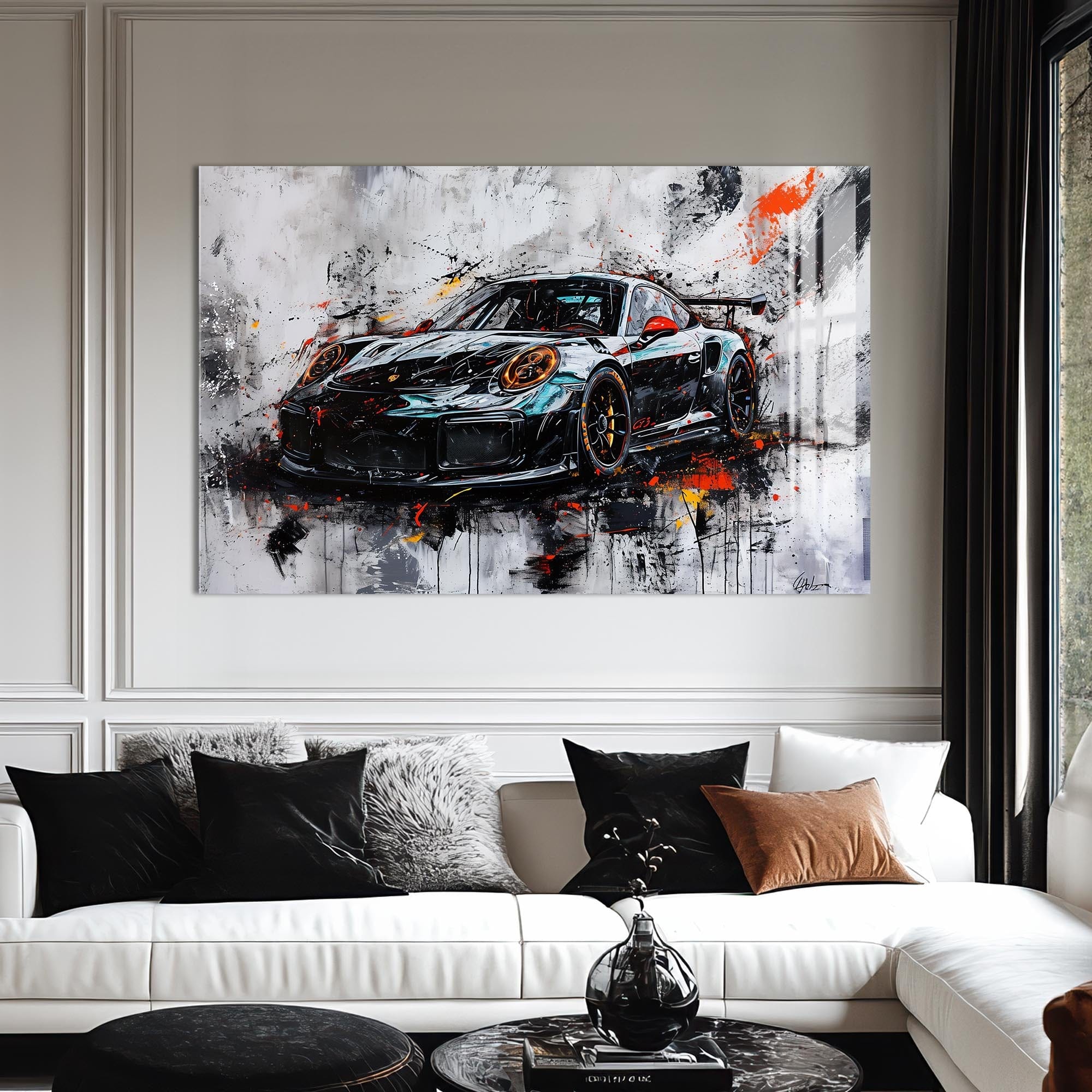 Artronauts Glass Print Abstract Supercar Power – Contemporary Glass Wall Art