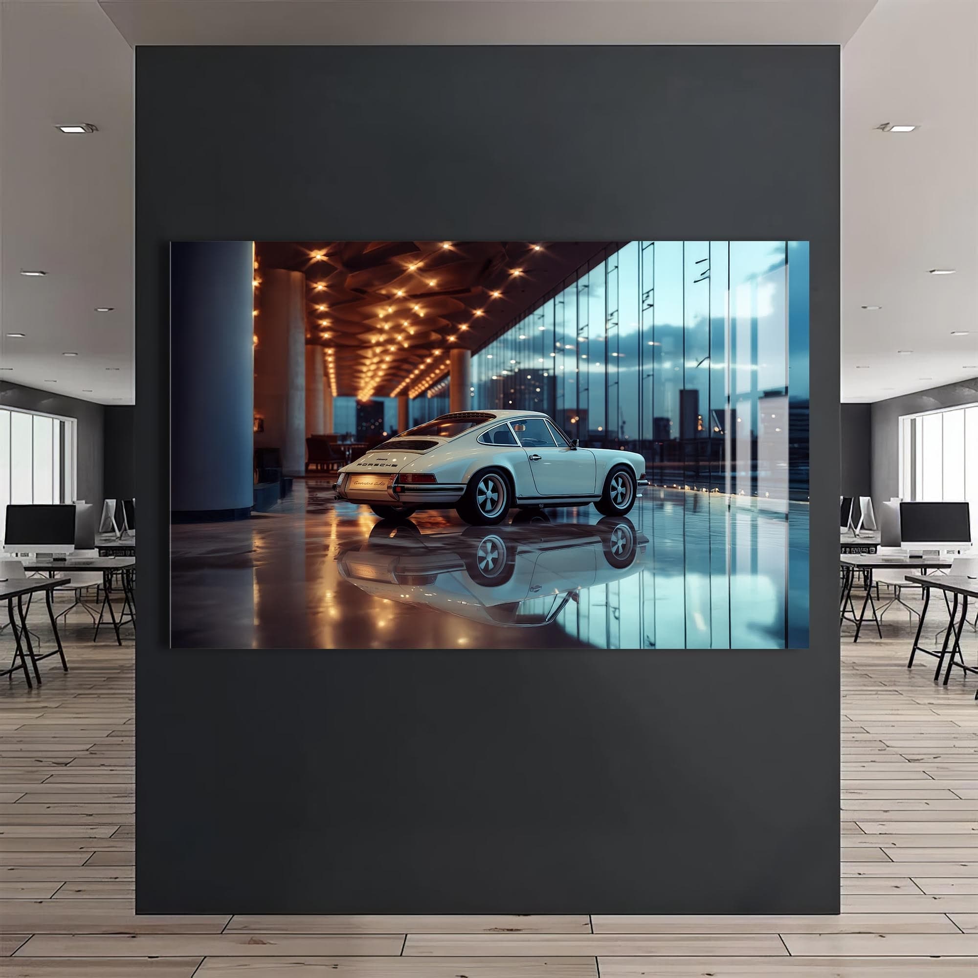 Artronauts Glass Print Vintage Sports Car-Tempered Glass Wall Art