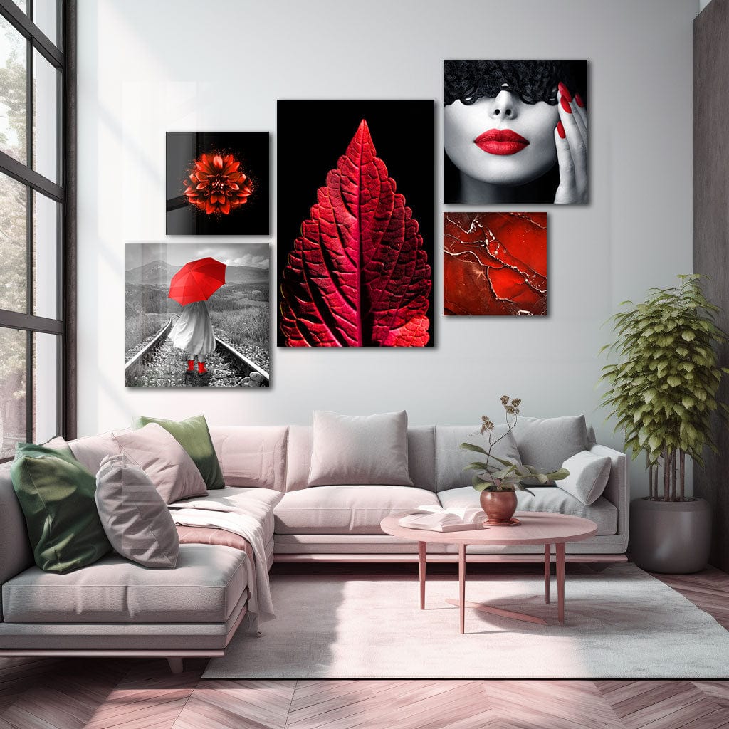 Artronauts Glass Print Shades of Red - Collage