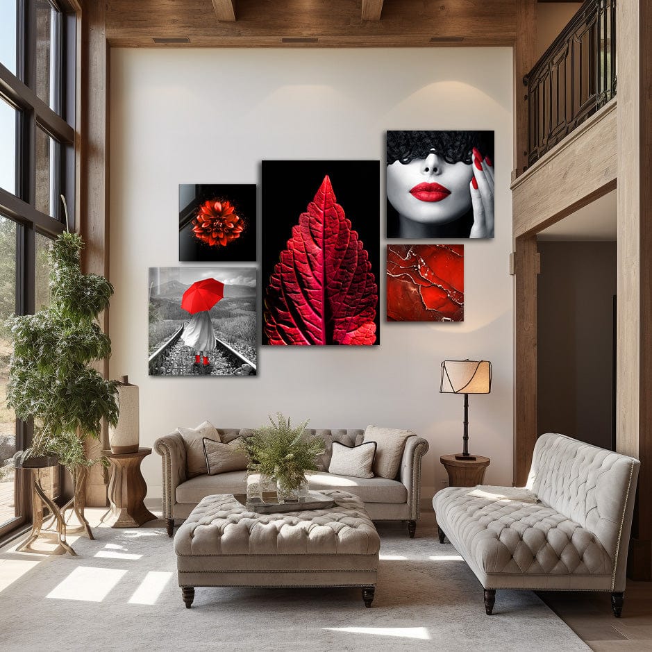 Artronauts Glass Print Shades of Red - Collage