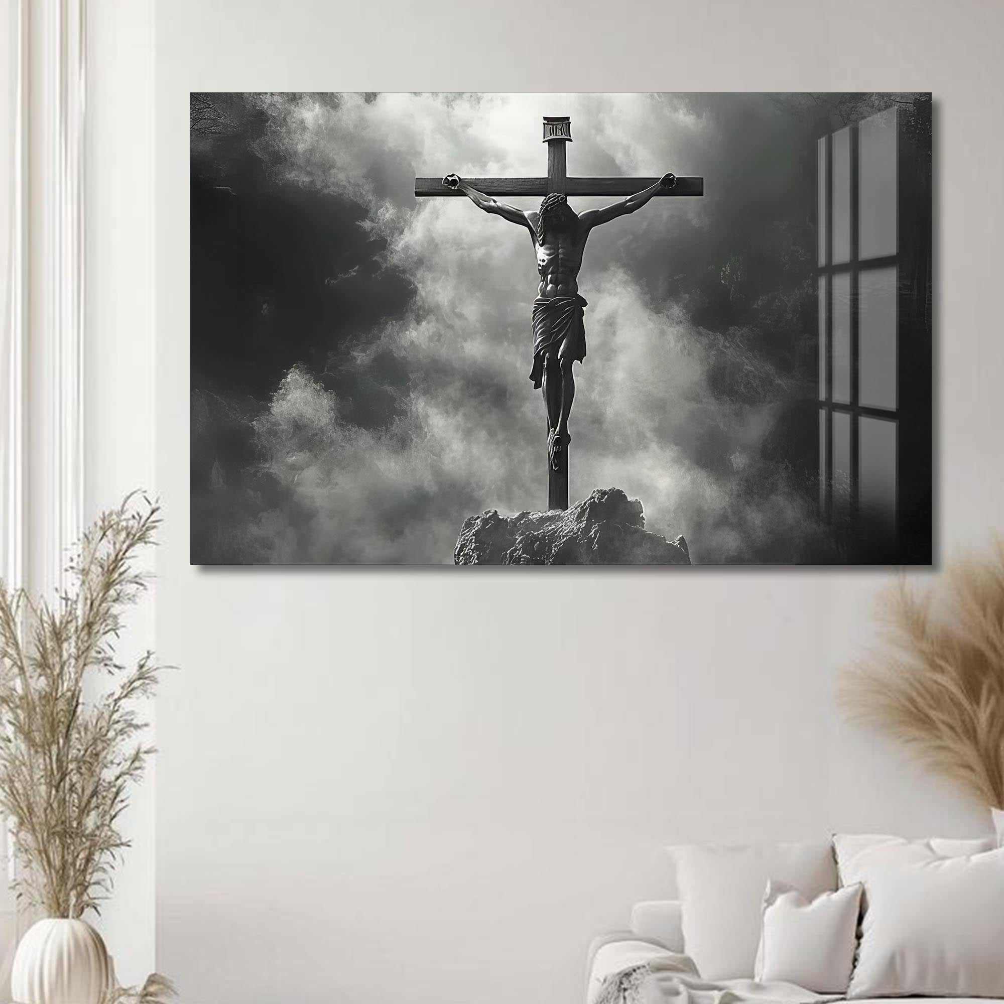 Artronauts Glass Print The Crucifixion in Silence– Christian Tempered Glass Wall Art