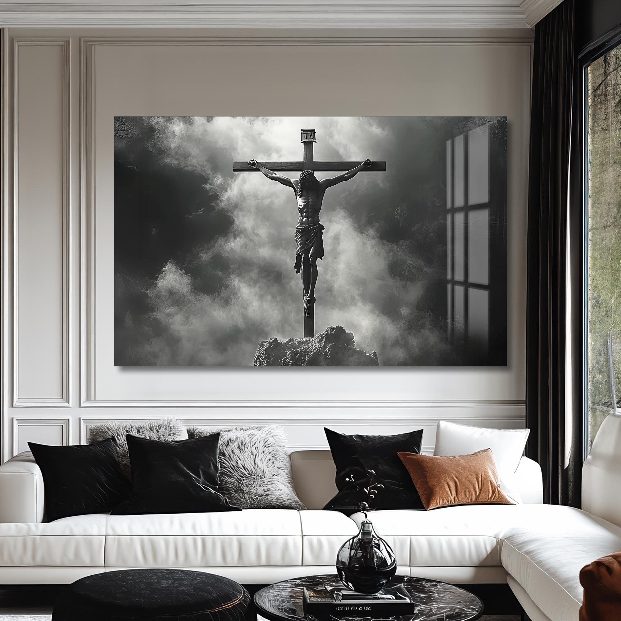 Artronauts Glass Print The Crucifixion in Silence– Christian Tempered Glass Wall Art