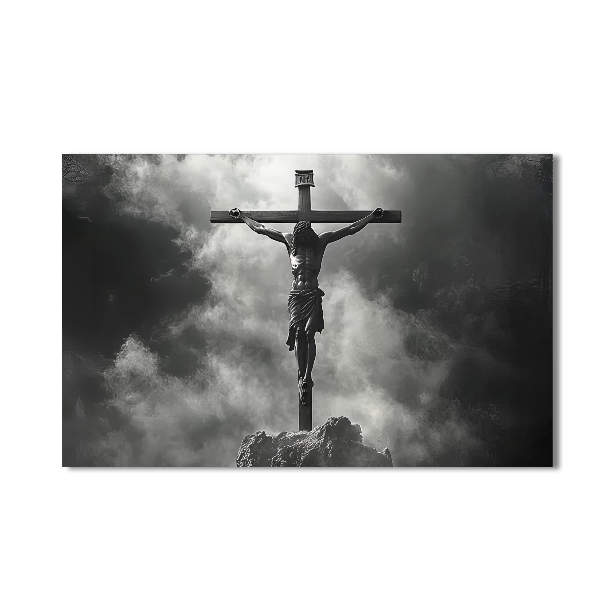 Artronauts Glass Print The Crucifixion in Silence– Christian Tempered Glass Wall Art