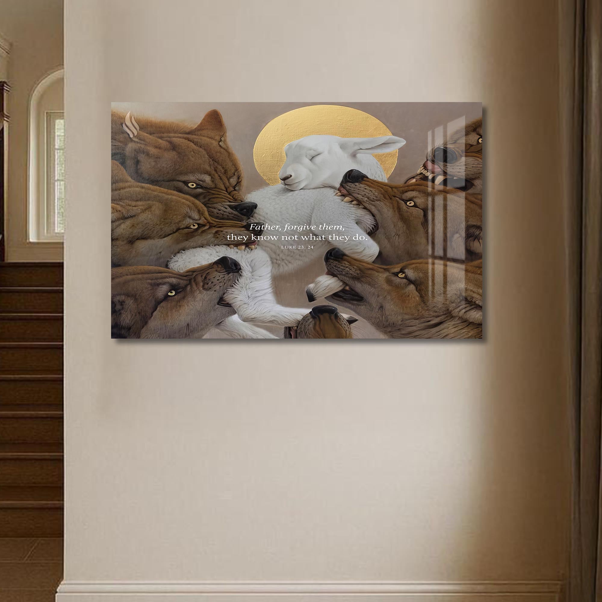 Artronauts Glass Print The Forgiving Lamb– Christian Tempered Glass Wall Art