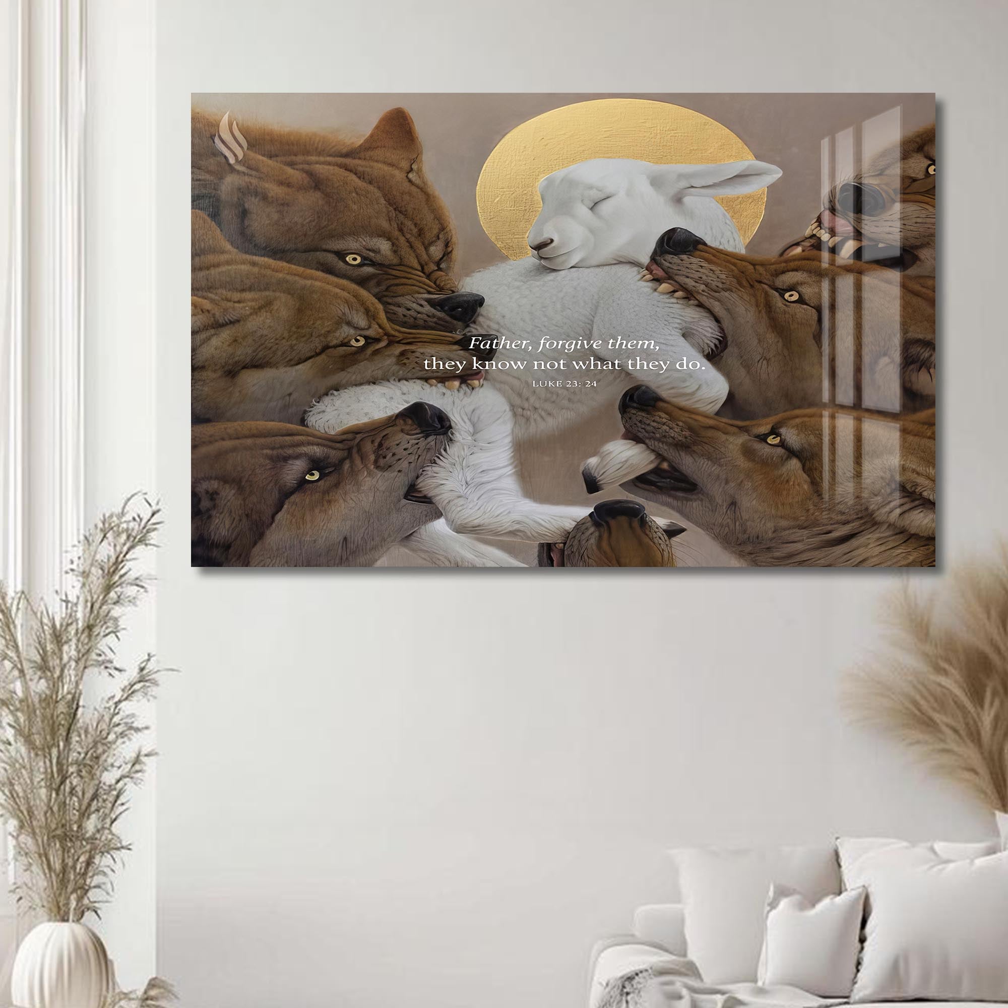 Artronauts Glass Print The Forgiving Lamb– Christian Tempered Glass Wall Art