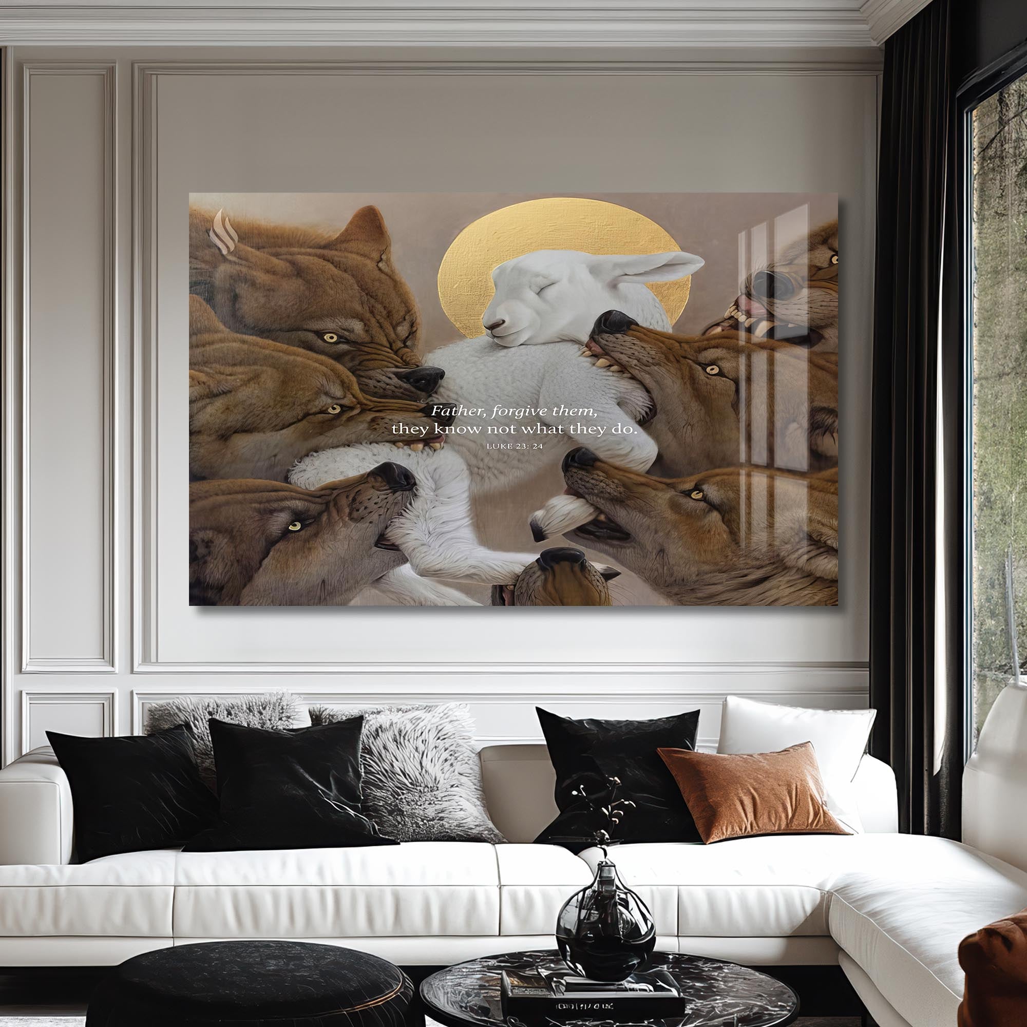 Artronauts Glass Print The Forgiving Lamb– Christian Tempered Glass Wall Art