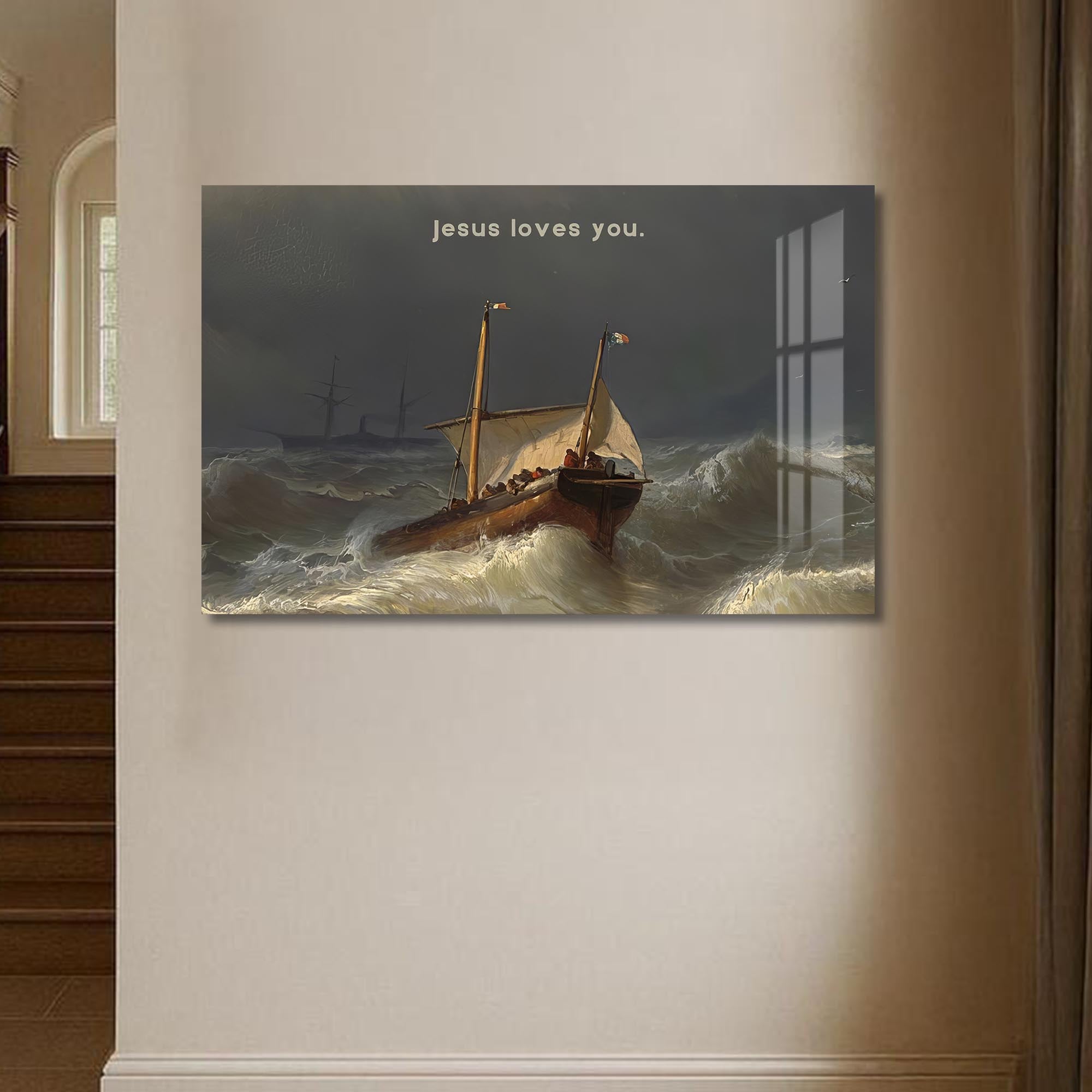 Artronauts Glass Print Jesus Loves You– Christian Tempered Glass Wall Art