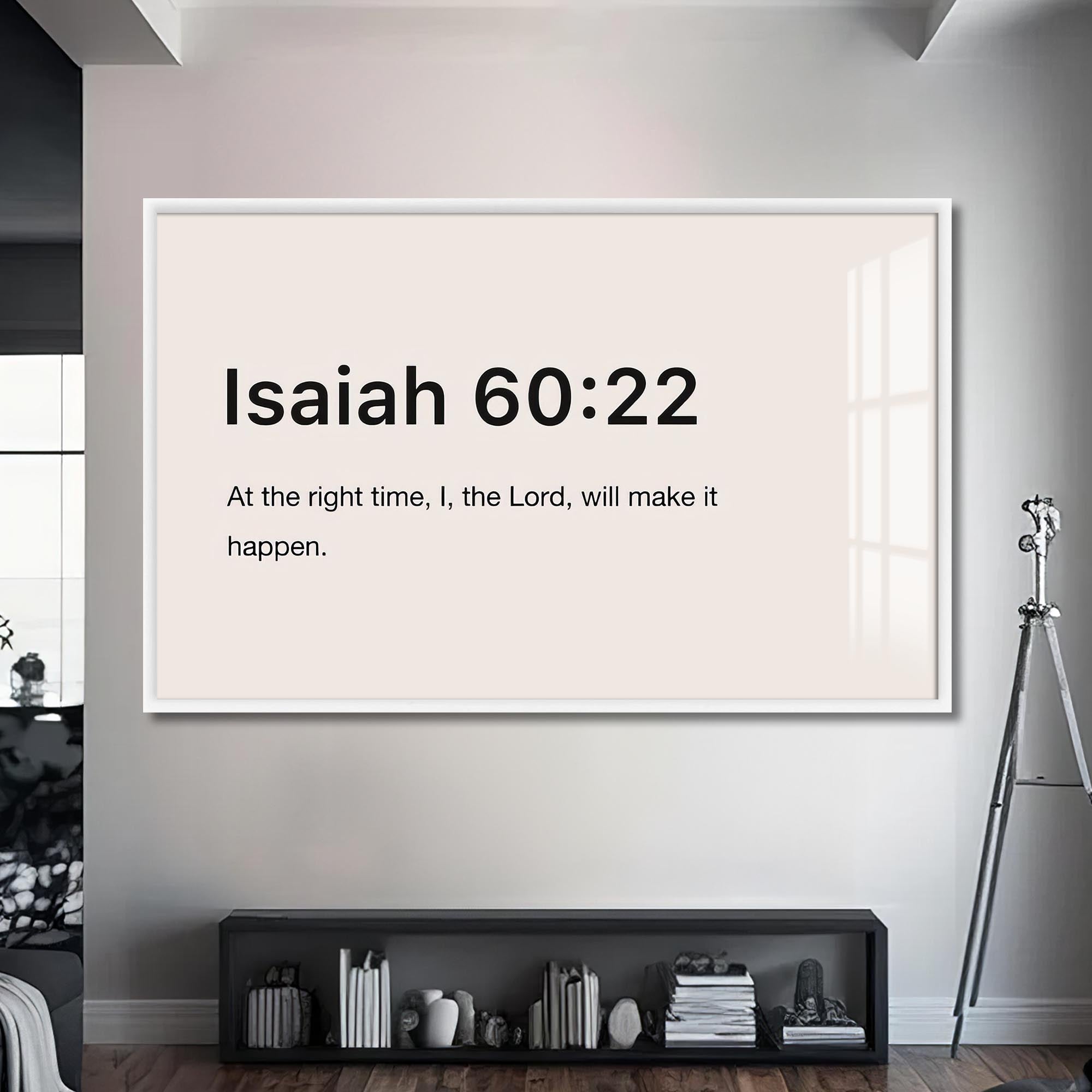 Artronauts Glass Print S | 72x46 cm | 28.3"x18.1" / White Isaiah 60:22- Christian Tempered Glass Wall Art
