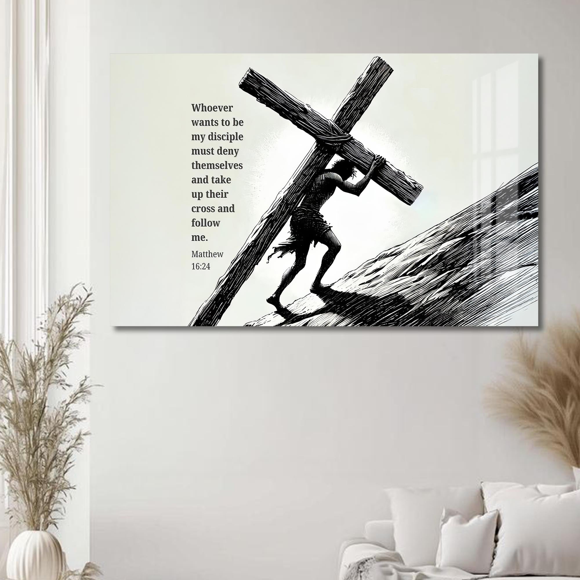 Artronauts Glass Print Carry the Cross- Christian Tempered Glass Wall Art