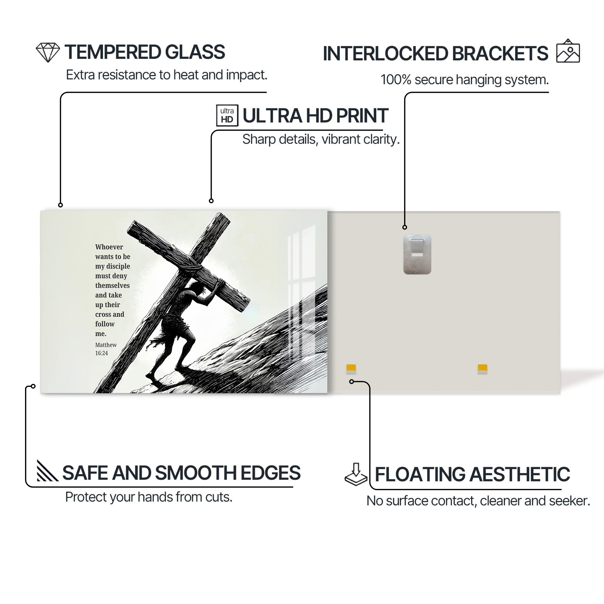 Artronauts Glass Print Carry the Cross- Christian Tempered Glass Wall Art