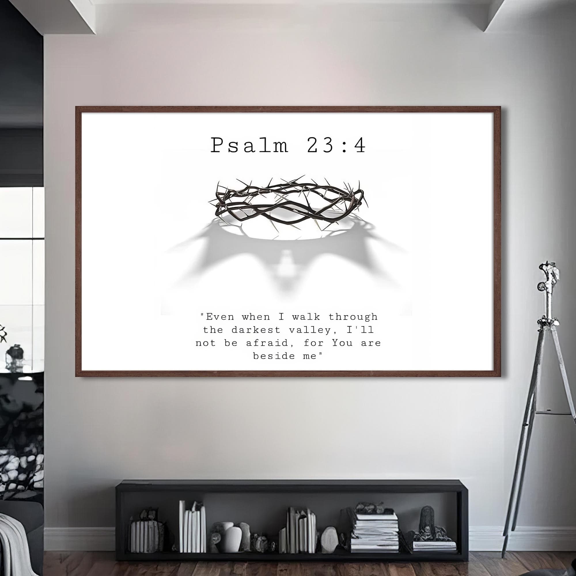 Artronauts Glass Print S | 72x46 cm | 28.3"x18.1" / Walnut Crown of Thorns- Christian Tempered Glass Wall Art