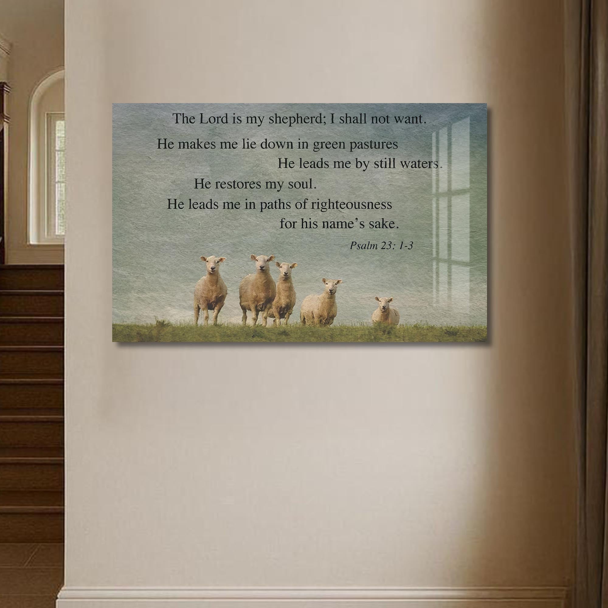 Artronauts Glass Print The Lord Is My Shepherd- Christian Tempered Glass Wall Art