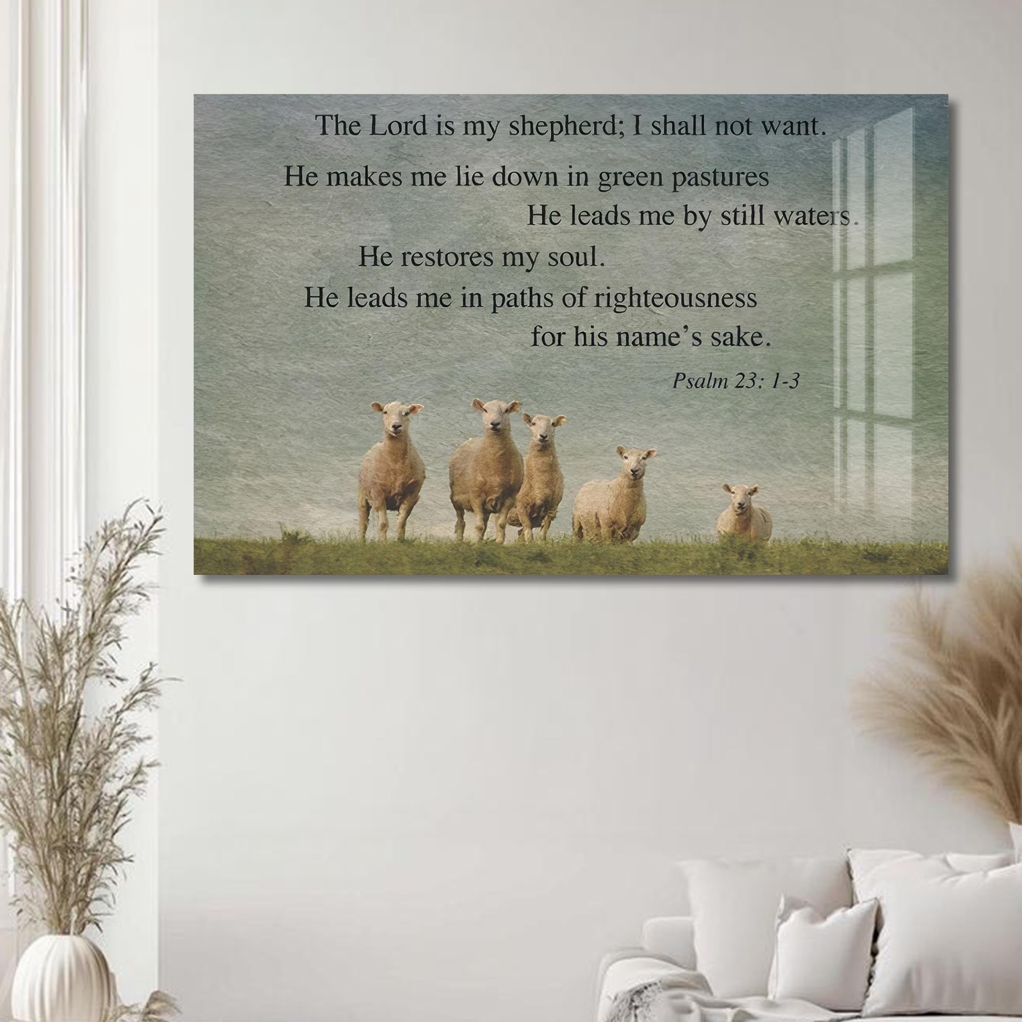 Artronauts Glass Print The Lord Is My Shepherd- Christian Tempered Glass Wall Art