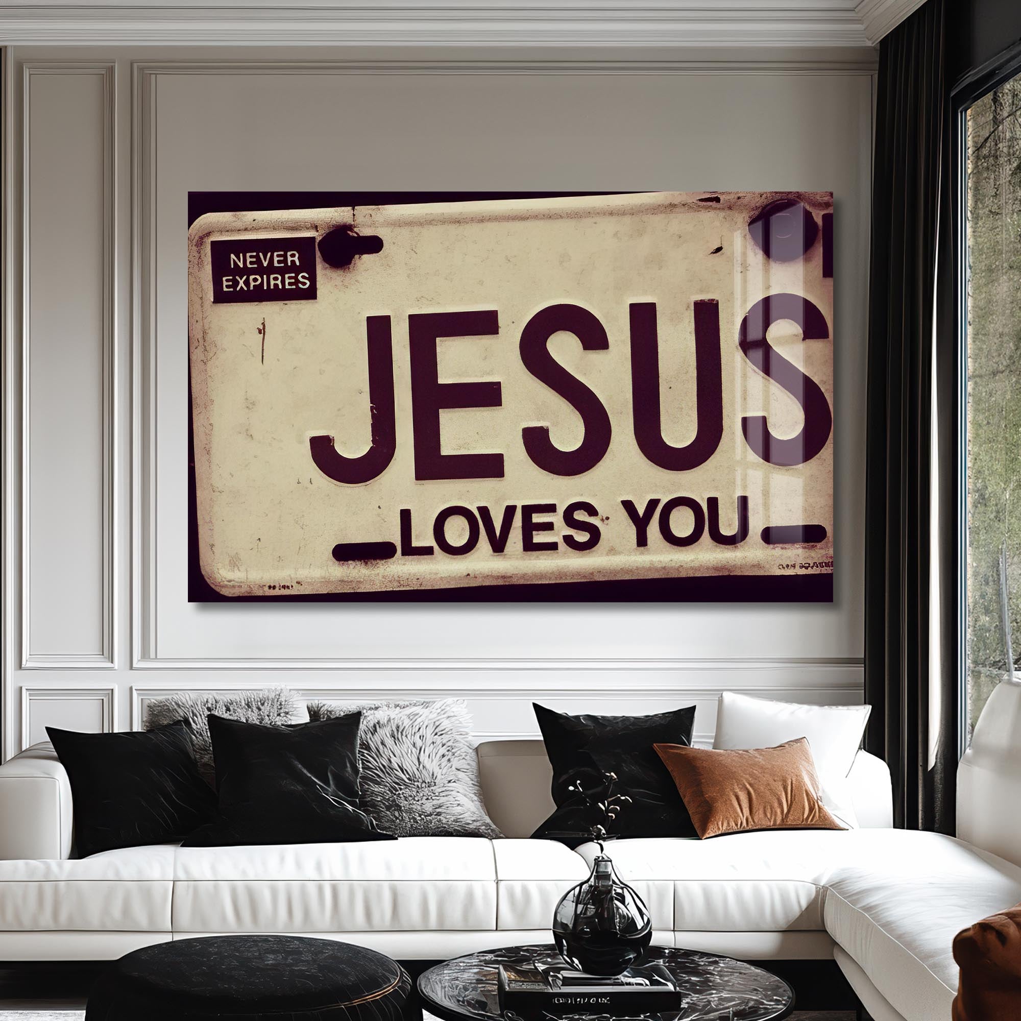 Artronauts Glass Print Jesus Loves You- Christian Tempered Glass Wall Art
