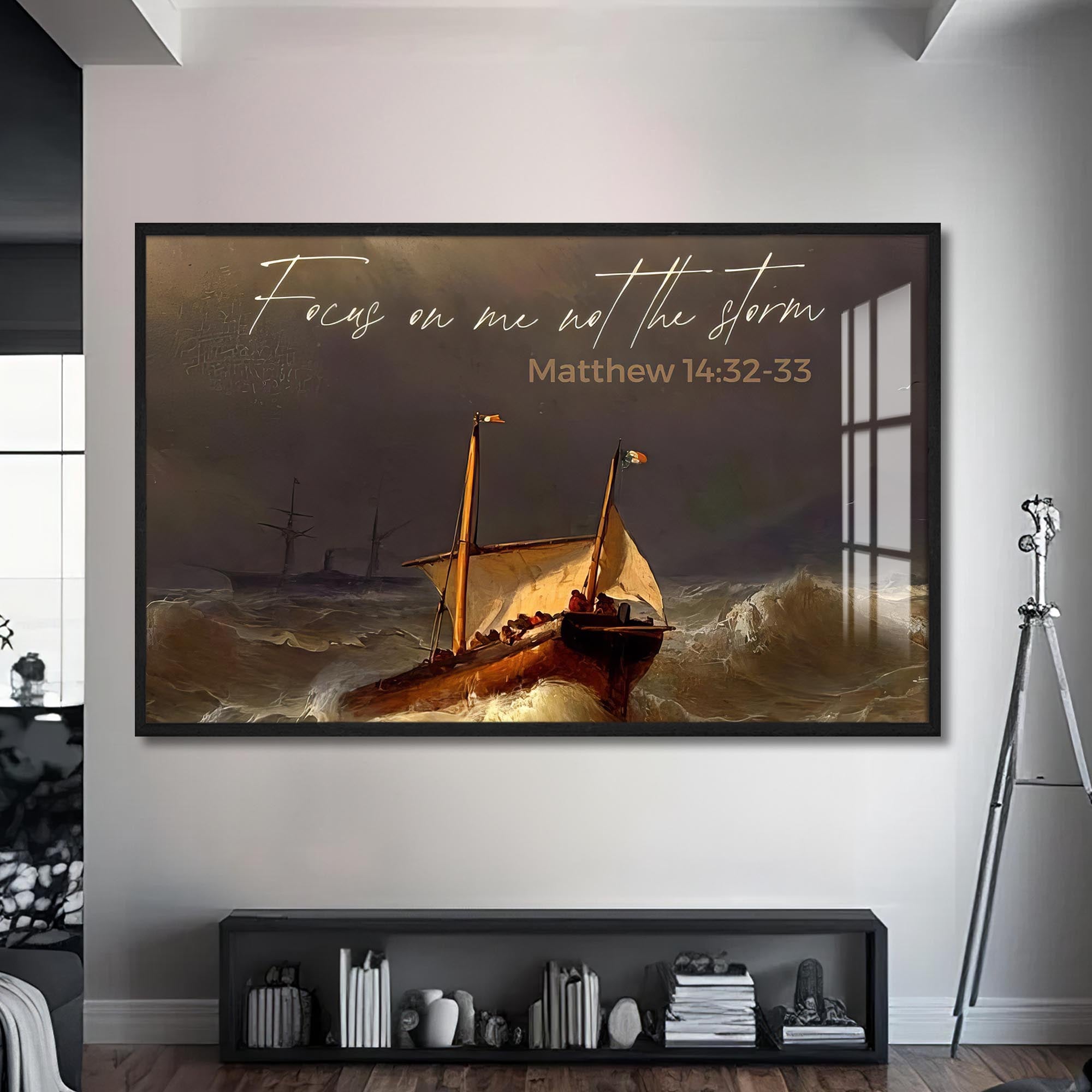 Artronauts Glass Print S | 72x46 cm | 28.3"x18.1" / Black Focus on Me- Christian Tempered Glass Wall Art