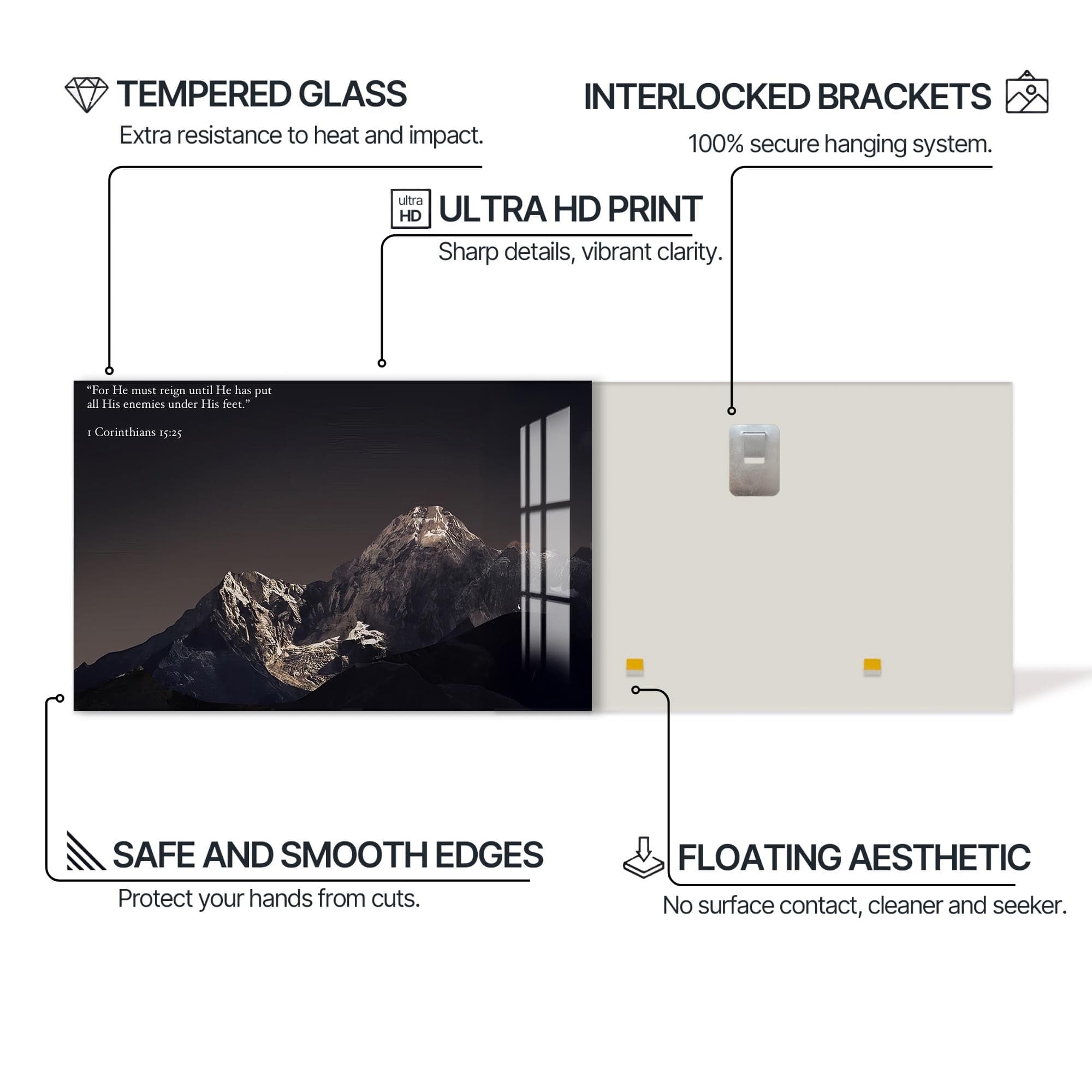 Artronauts Glass Print Biblical Mountain– Christian Tempered Glass Wall Art