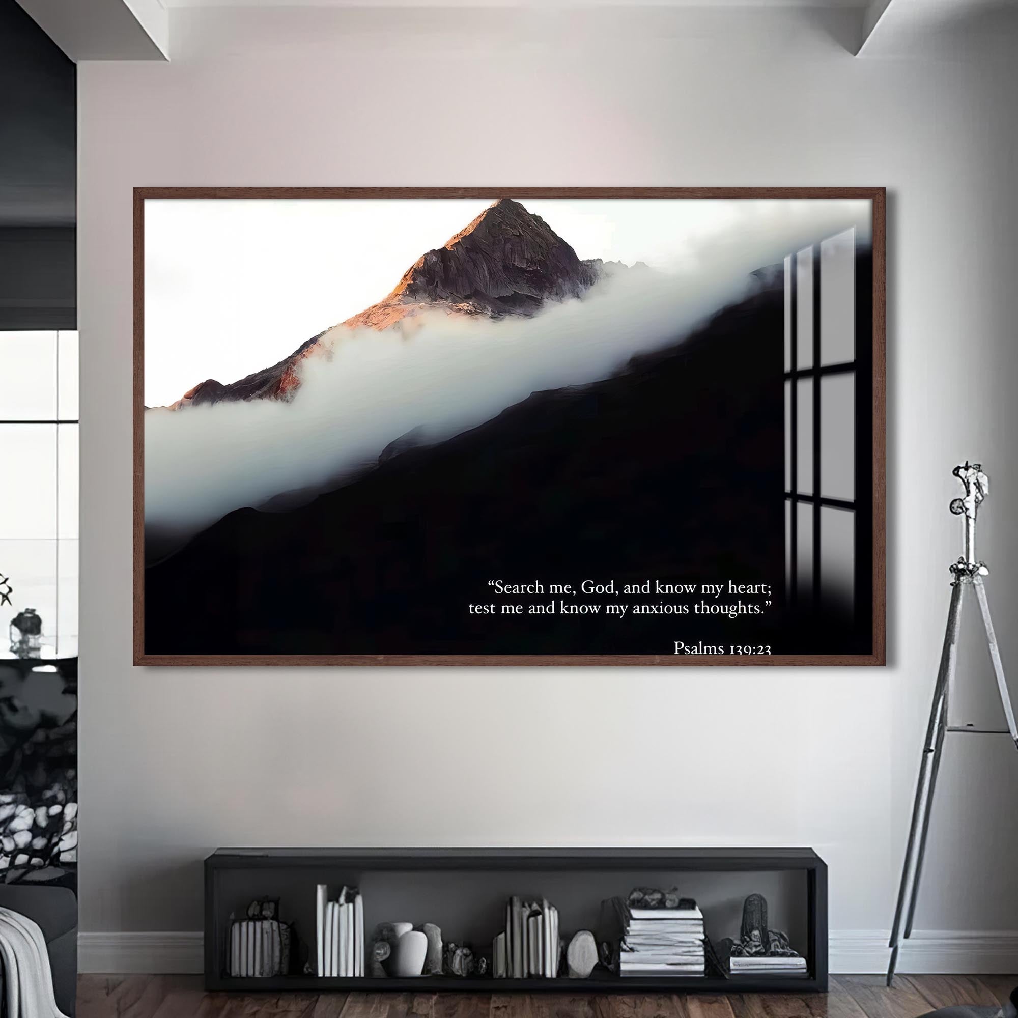 Artronauts Glass Print S | 72x46 cm | 28.3"x18.1" / Walnut Psalm 139– Christian Tempered Glass Wall Art