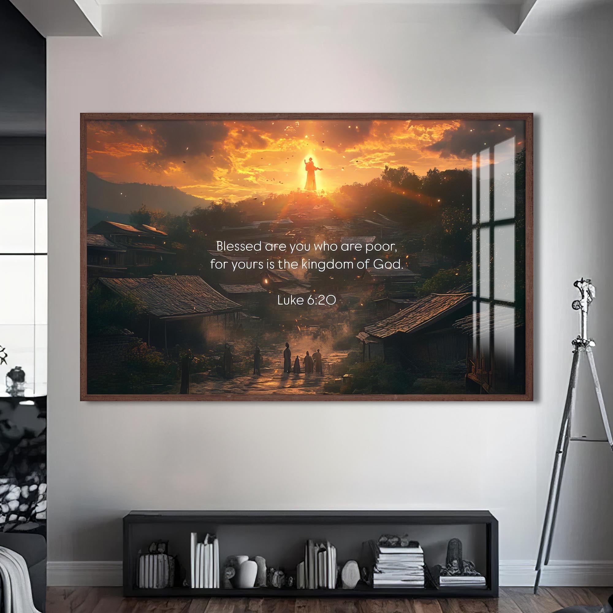 Artronauts Glass Print S | 72x46 cm | 28.3"x18.1" / Walnut Luke 6– Christian Tempered Glass Wall Art