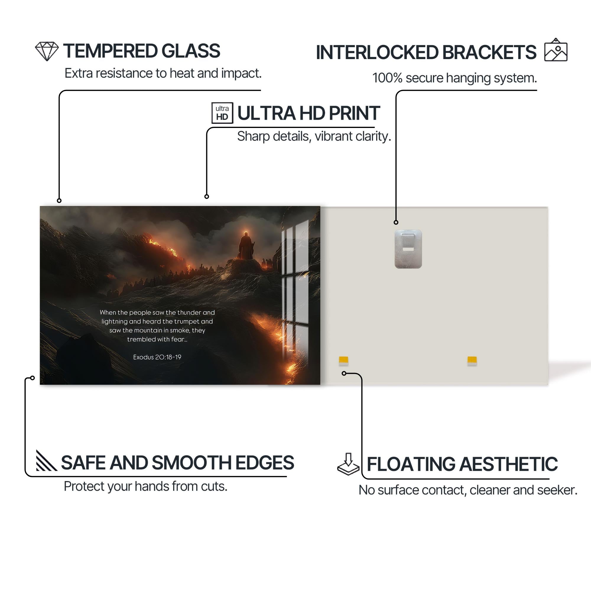 Artronauts Glass Print Exodus 20– Christian Tempered Glass Wall Art