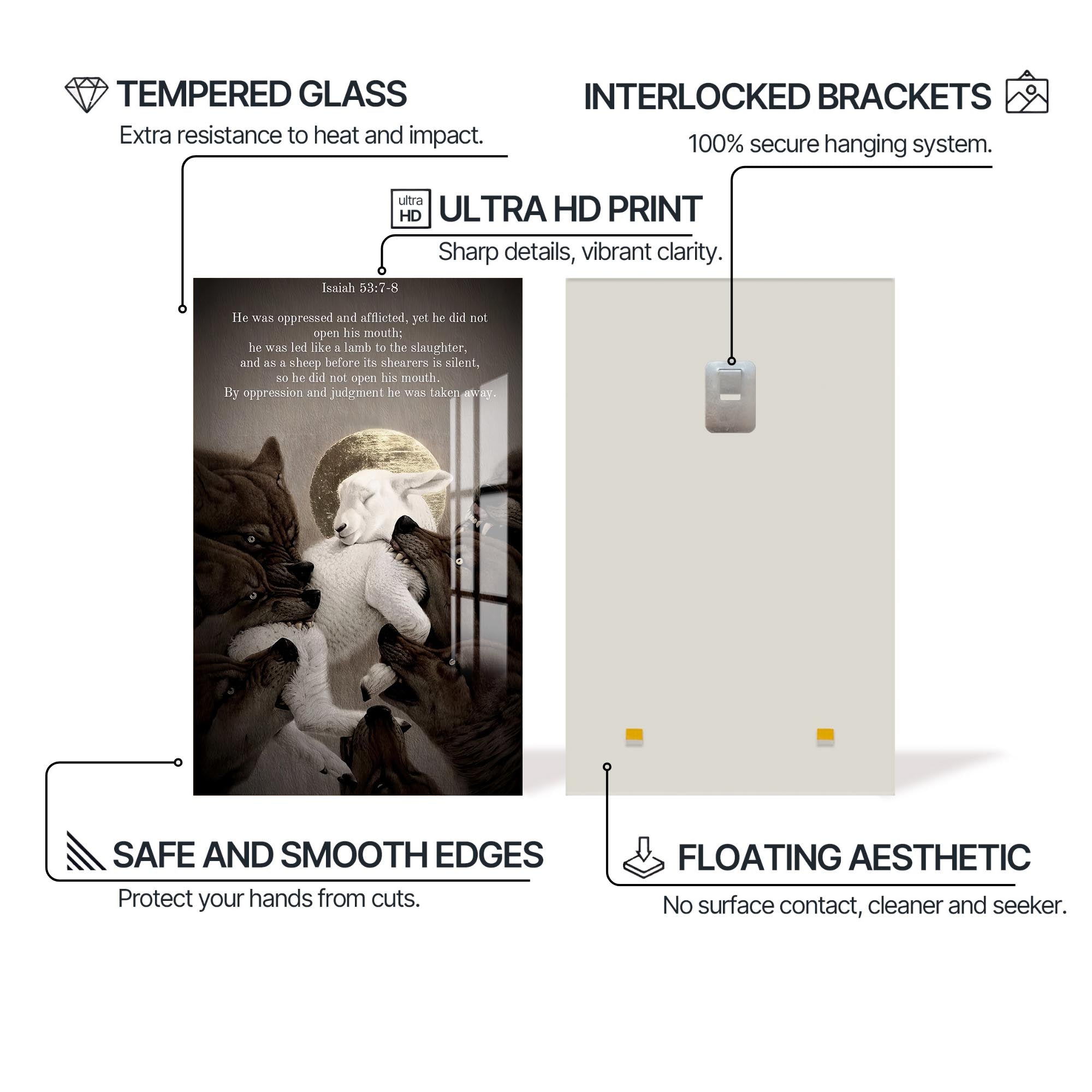 Artronauts Glass Print Silent Lamb– Christian Tempered Glass Wall Art