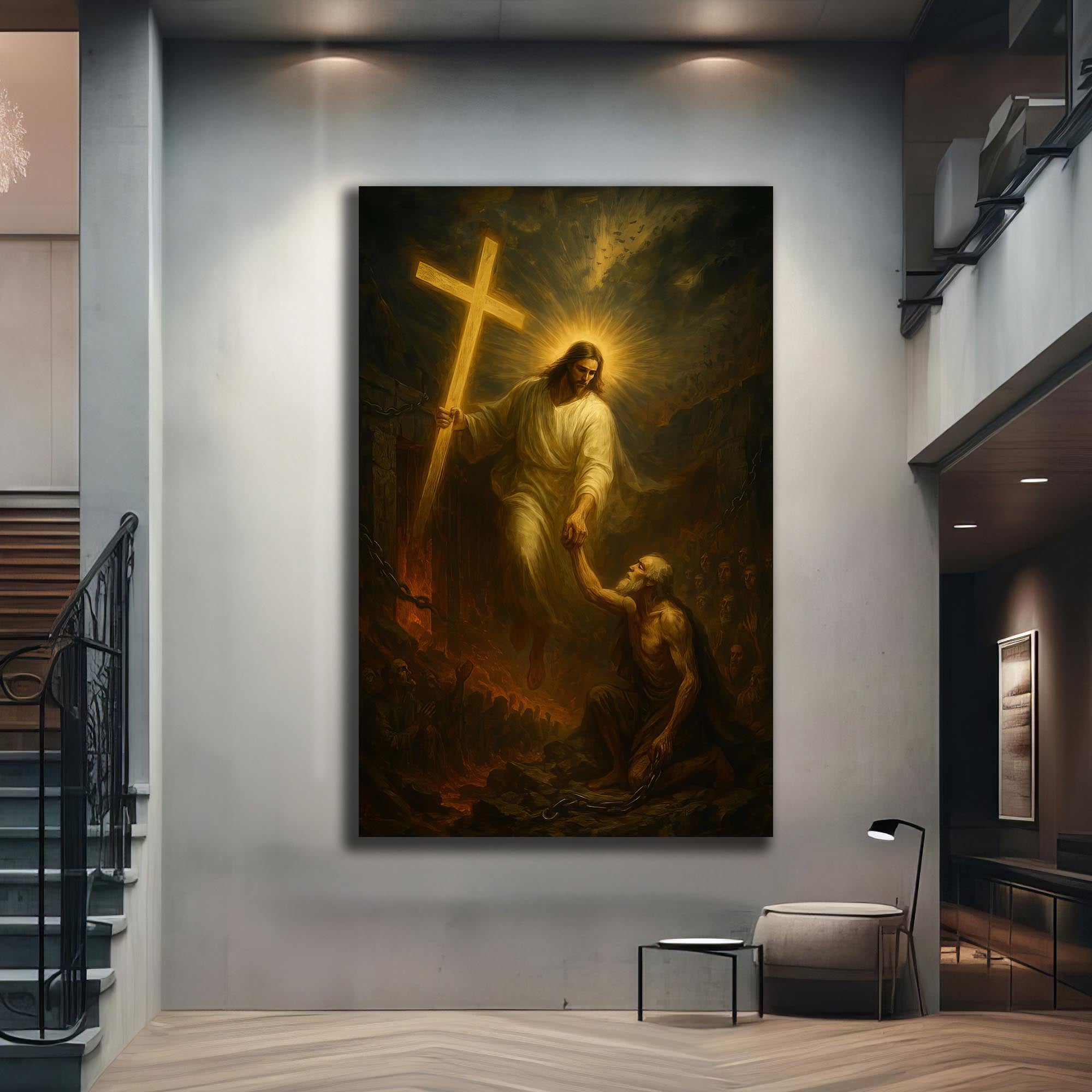 Artronauts Glass Print The Hand of Salvation– Christian Tempered Glass Wall Art