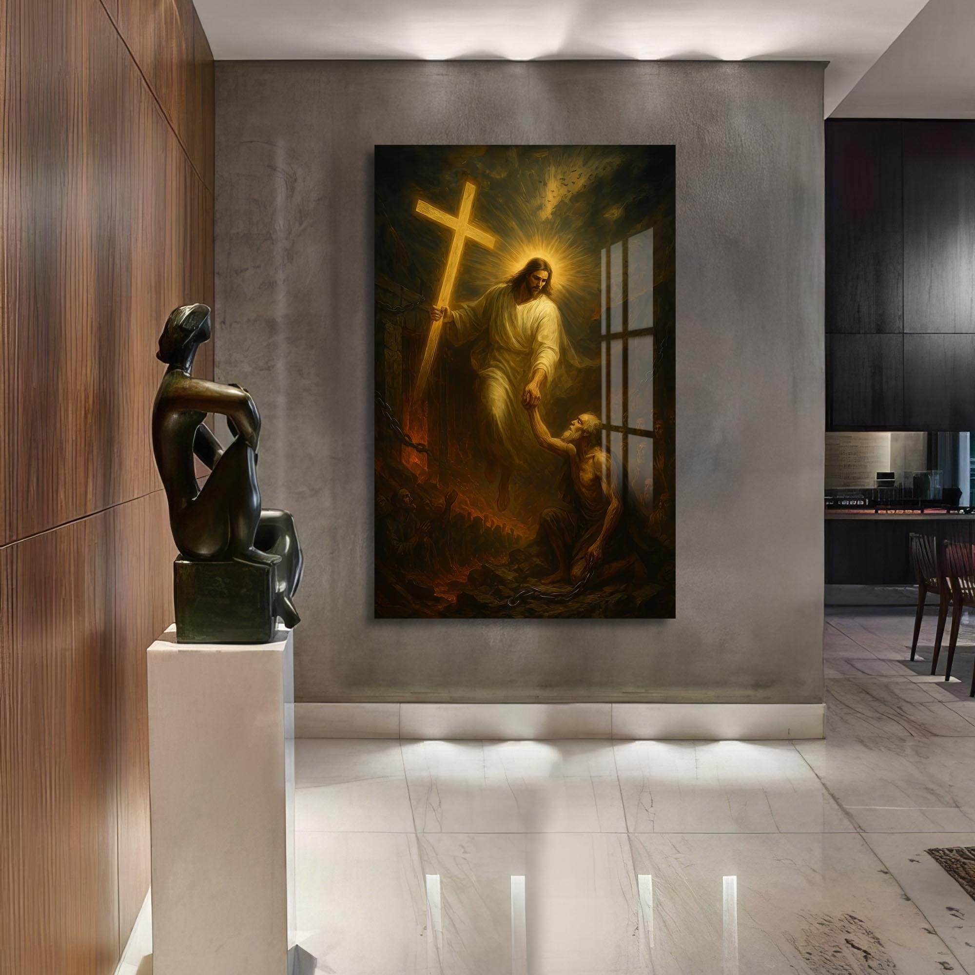 Artronauts Glass Print The Hand of Salvation– Christian Tempered Glass Wall Art