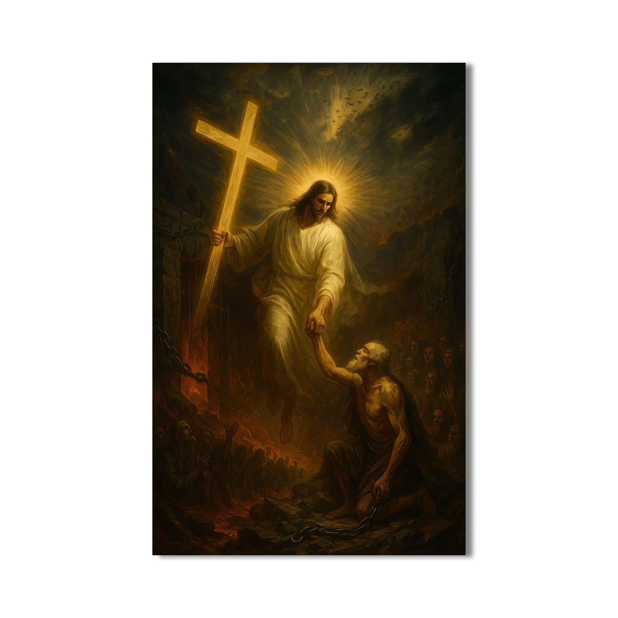 Artronauts Glass Print The Hand of Salvation– Christian Tempered Glass Wall Art