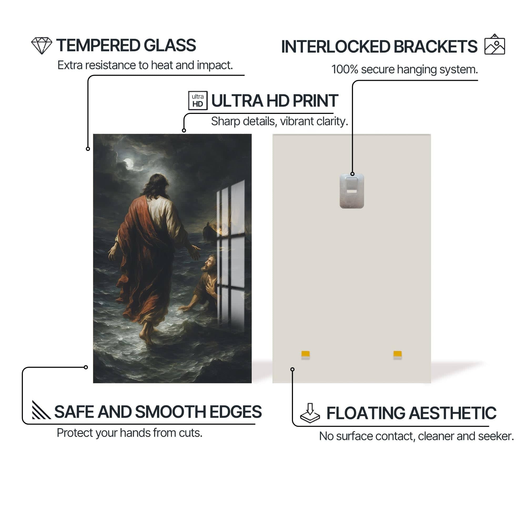 Artronauts Glass Print Faith Upon the Waters– Christian Tempered Glass Wall Art