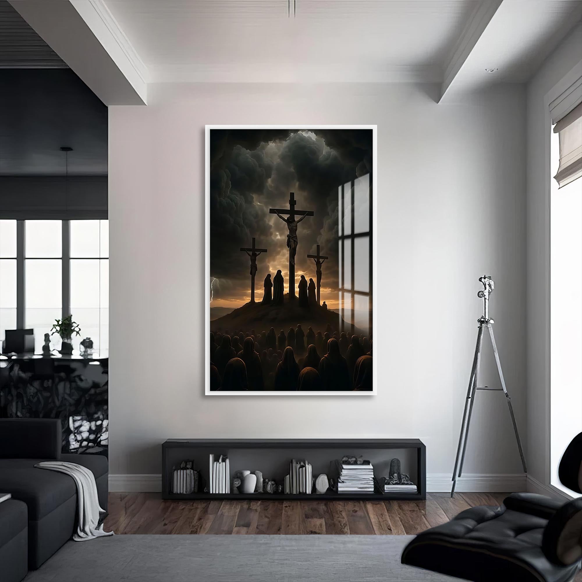 Artronauts Glass Print S | 72x46 cm | 28.3"x18.1" / White His Perfect Time– Christian Tempered Glass Wall Art