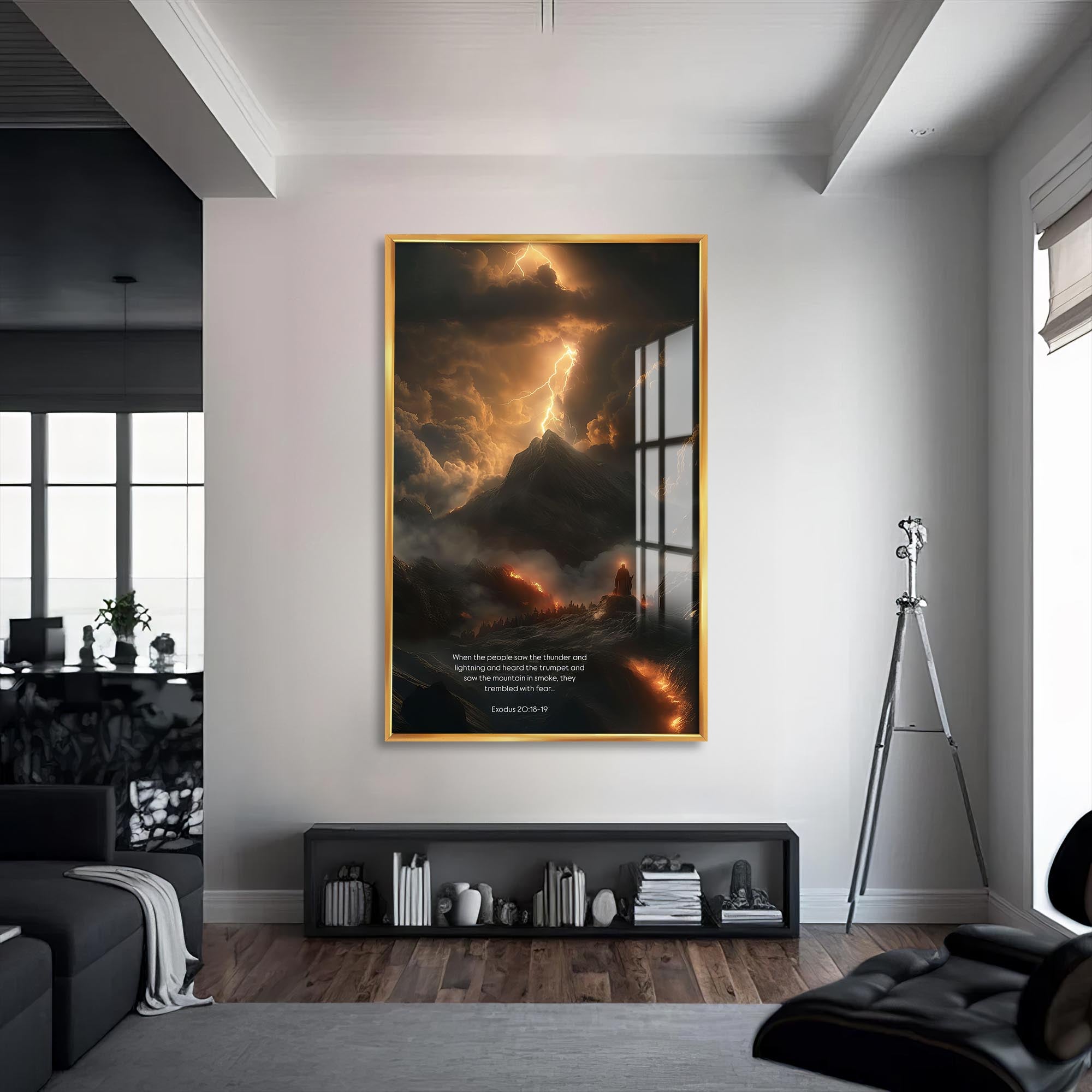 Artronauts Glass Print S | 72x46 cm | 28.3"x18.1" / Gold Mount of Thunder– Christian Tempered Glass Wall Art