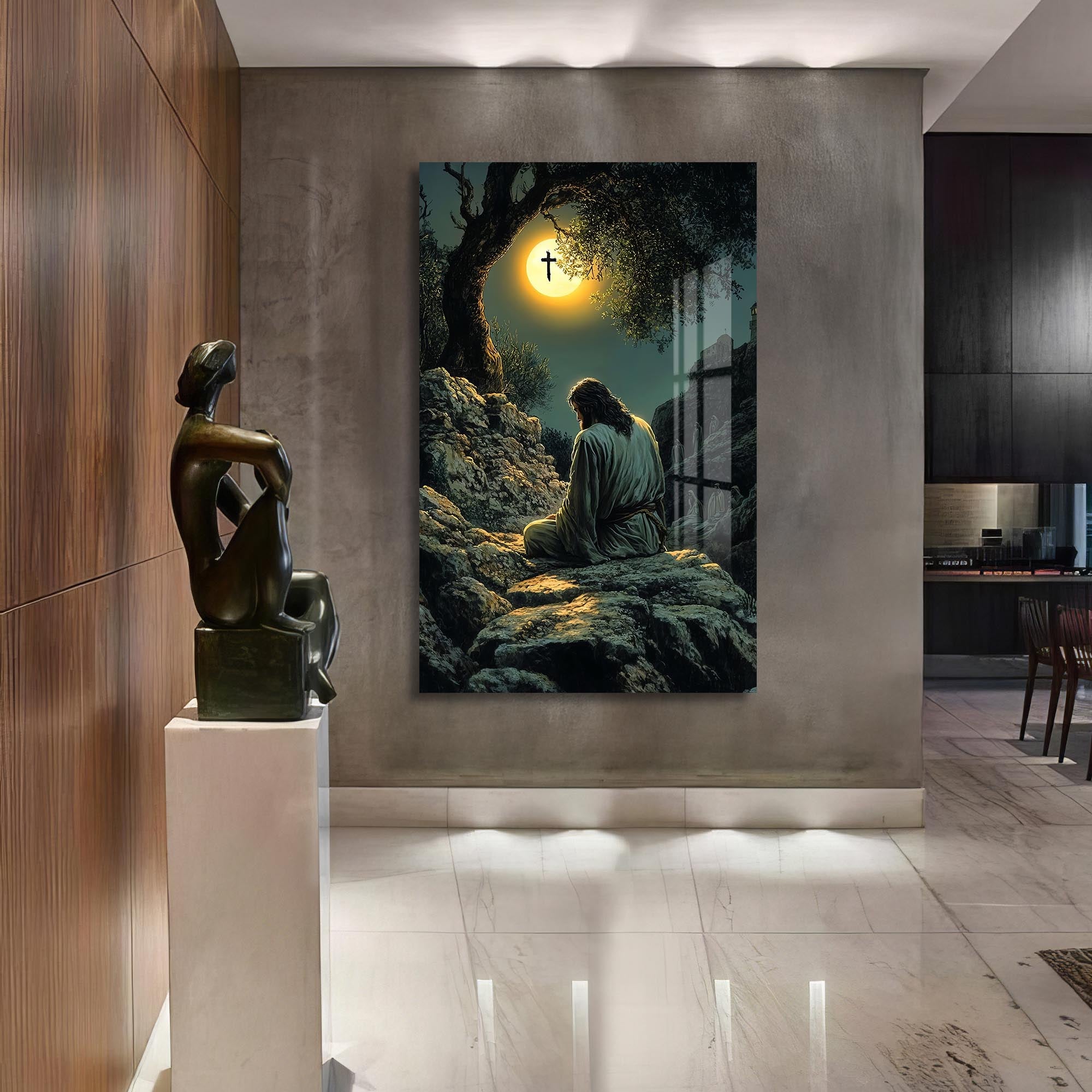 Artronauts Glass Print Gethsemane Silence– Christian Tempered Glass Wall Art