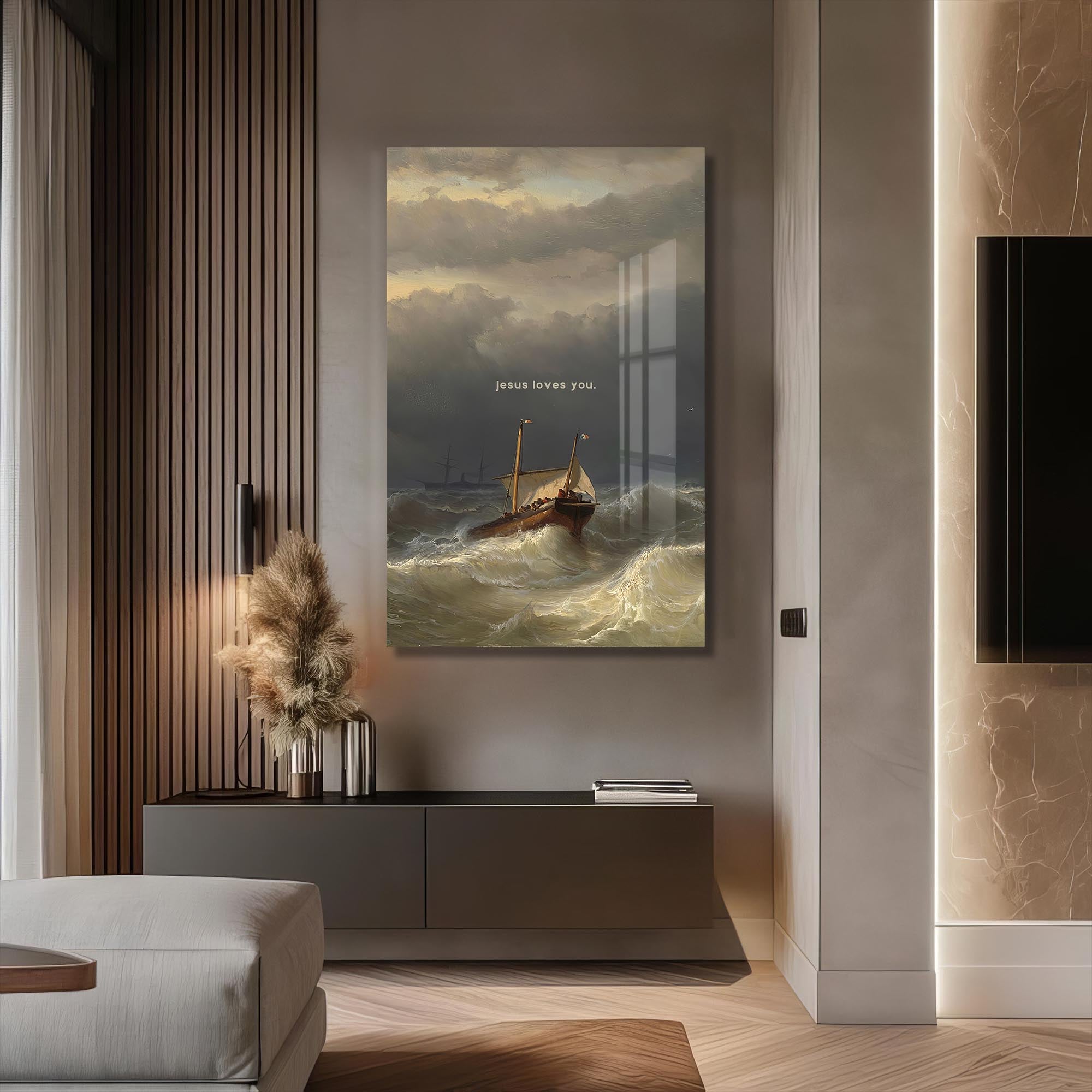 Artronauts Glass Print Faith Through the Storm– Christian Tempered Glass Wall Art