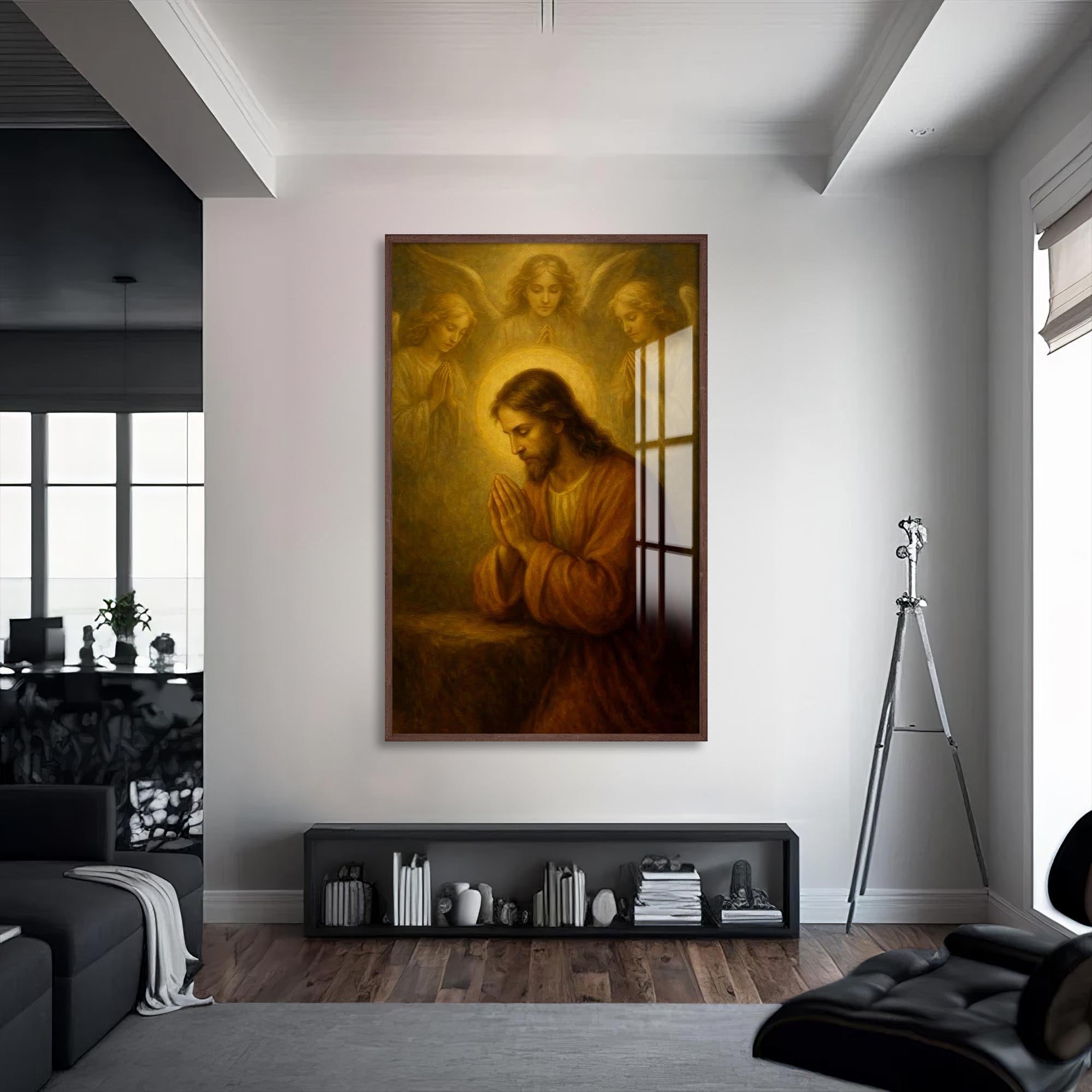 Artronauts Glass Print S | 72x46 cm | 28.3"x18.1" / Walnut Heavenly Witness– Christian Tempered Glass Wall Art
