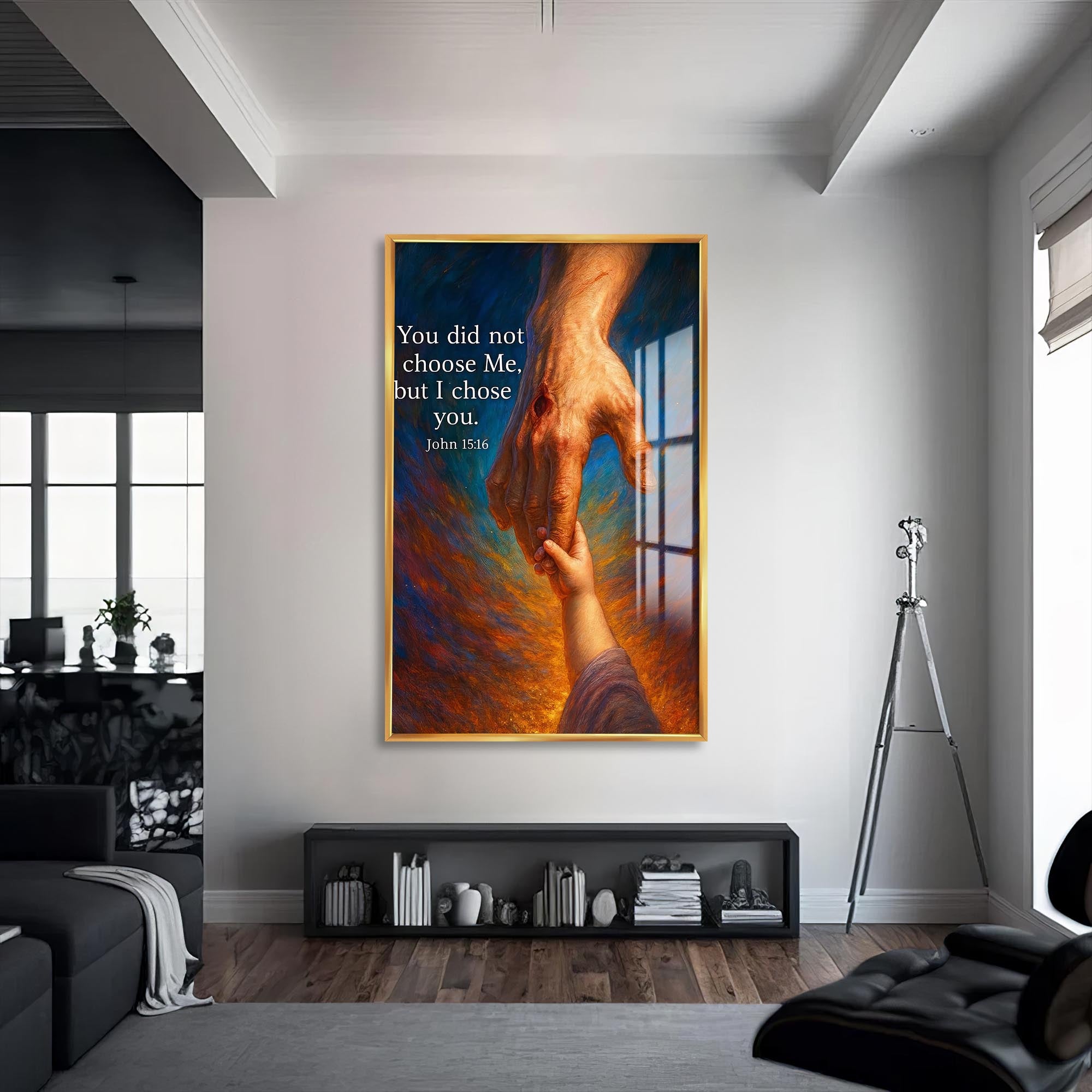 Artronauts Glass Print S | 72x46 cm | 28.3"x18.1" / Gold Chosen by Grace– Christian Tempered Glass Wall Art