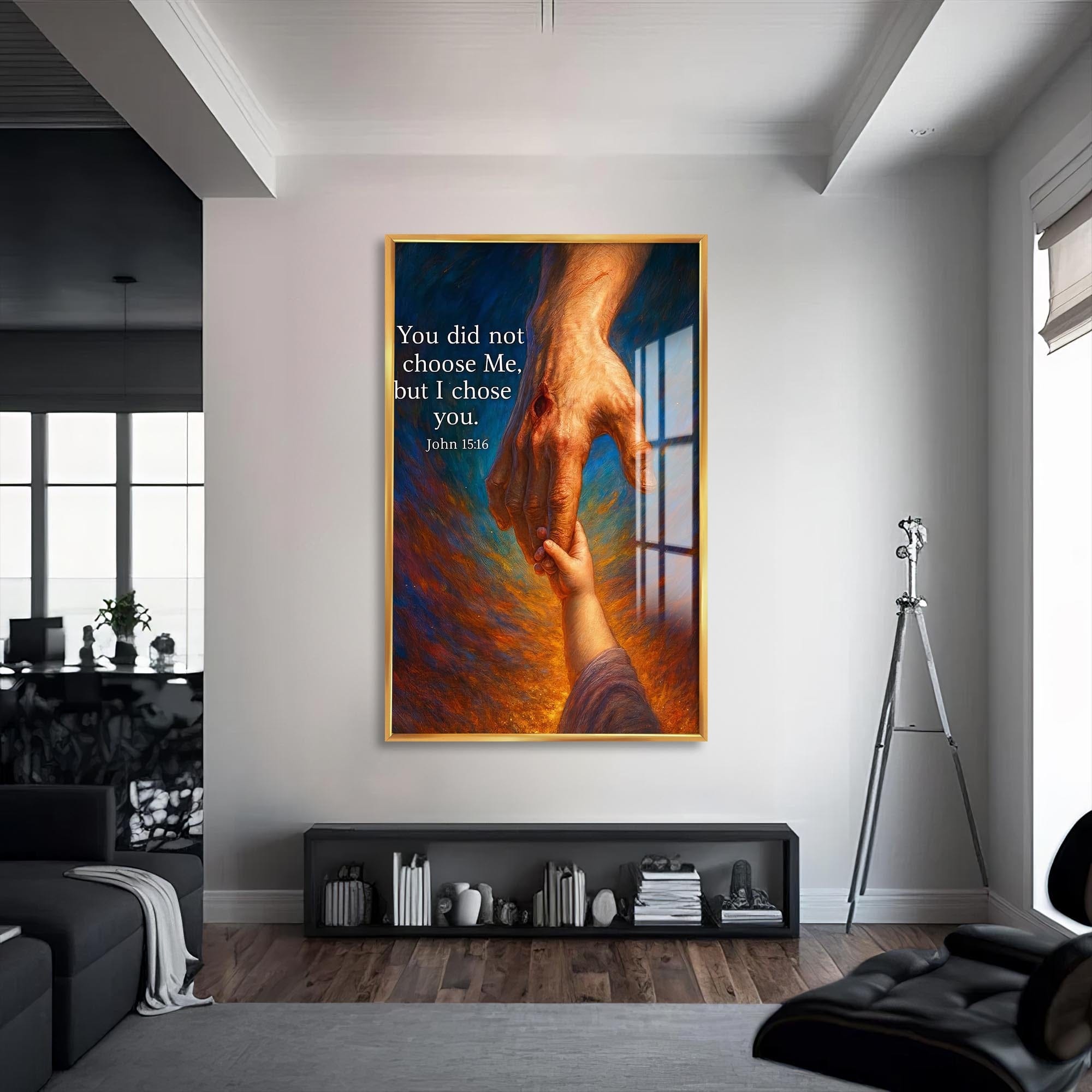 Artronauts Glass Print S | 72x46 cm | 28.3"x18.1" / Gold Chosen by Grace– Christian Tempered Glass Wall Art