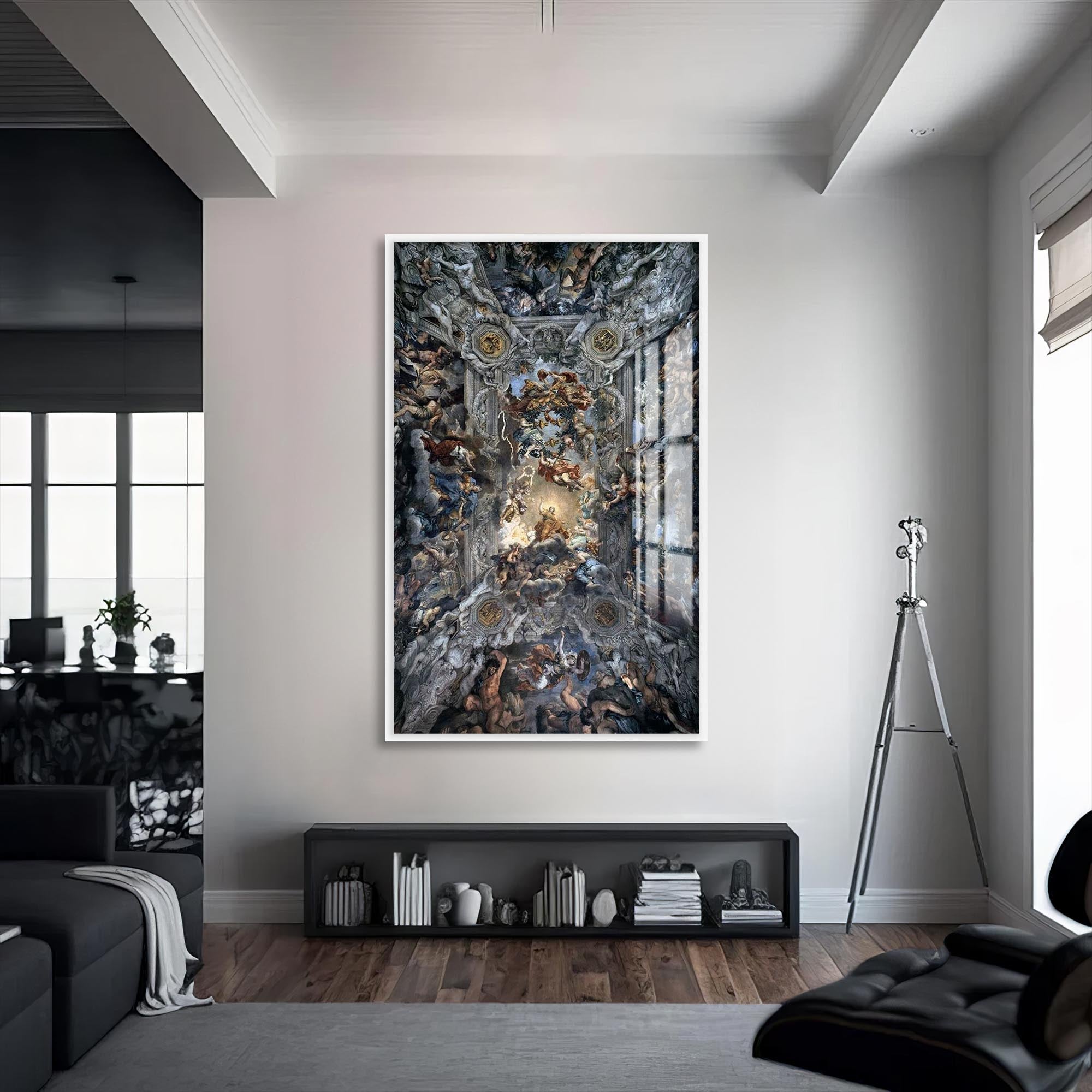 Artronauts Glass Print S | 72x46 cm | 28.3"x18.1" / White Heaven Unveiled– Christian Tempered Glass Wall Art