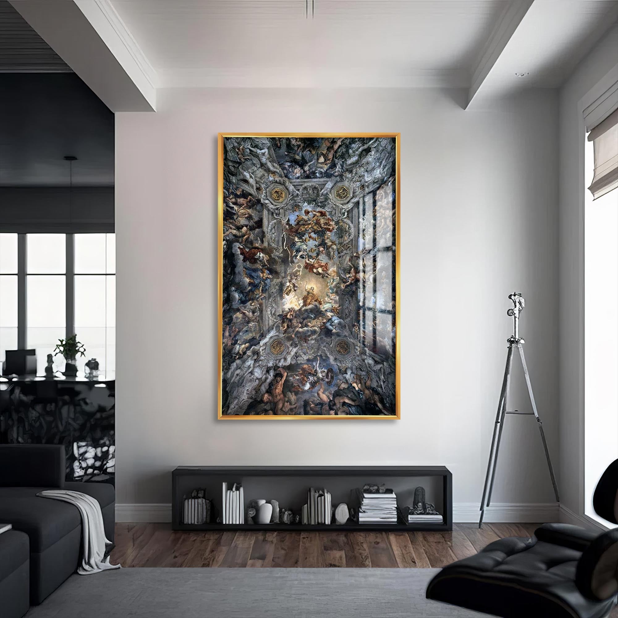 Artronauts Glass Print S | 72x46 cm | 28.3"x18.1" / Gold Heaven Unveiled– Christian Tempered Glass Wall Art