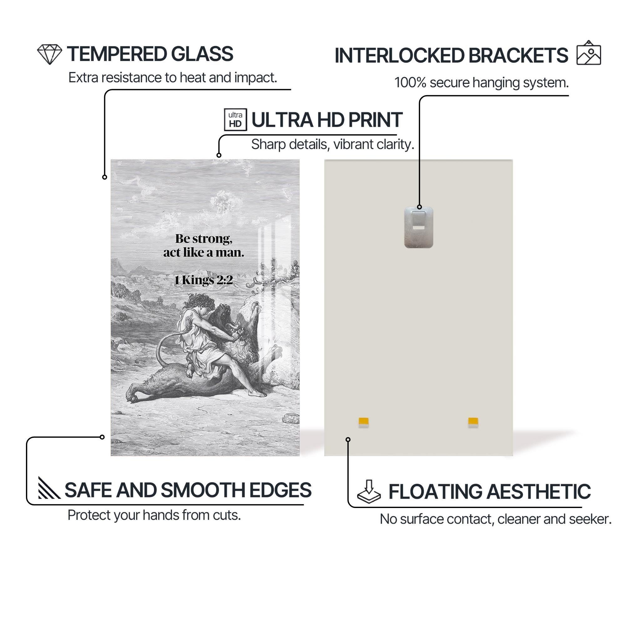 Artronauts Glass Print Strength of the Spirit– Christian Tempered Glass Wall Art