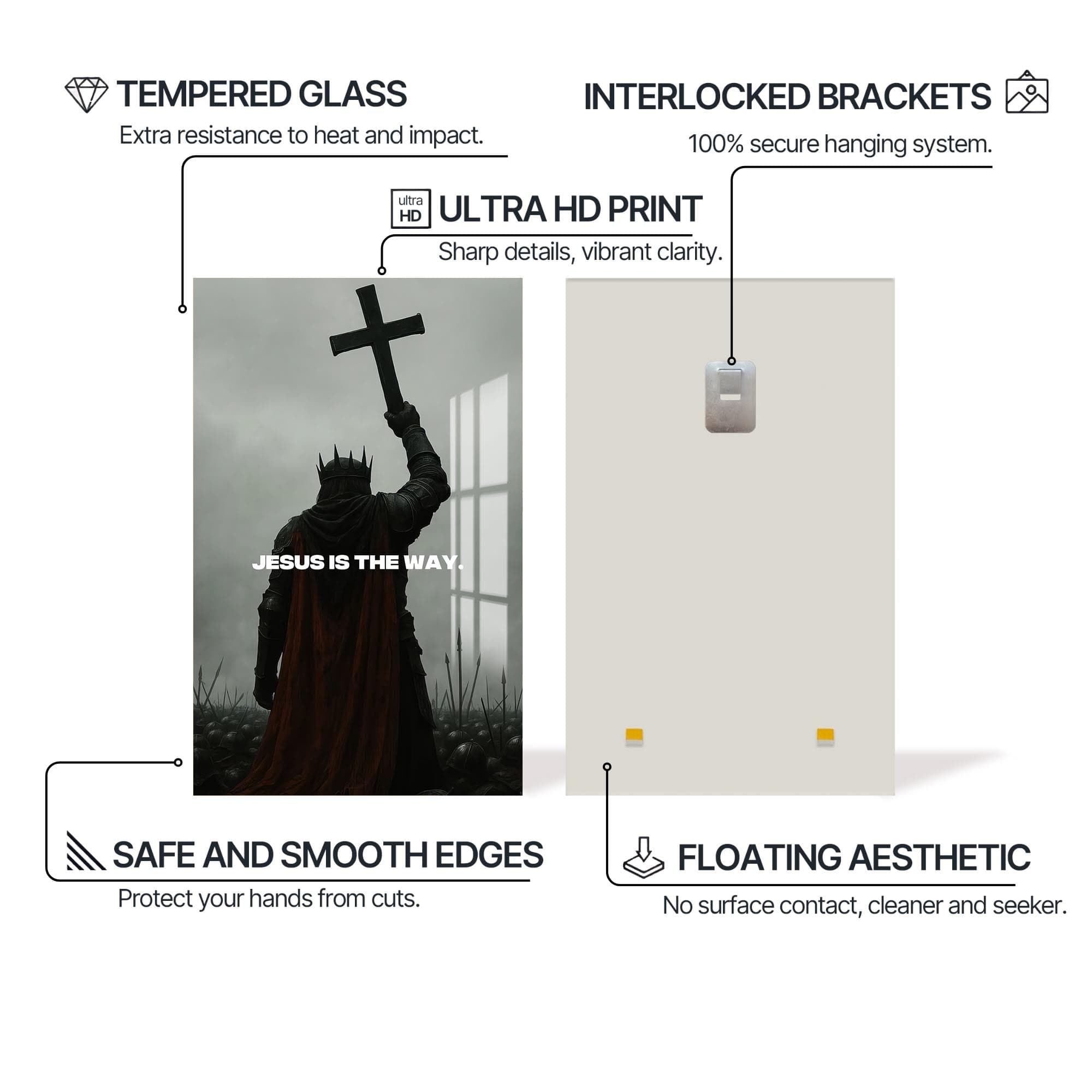 Artronauts Glass Print Jesus Is the Way– Christian Tempered Glass Wall Art